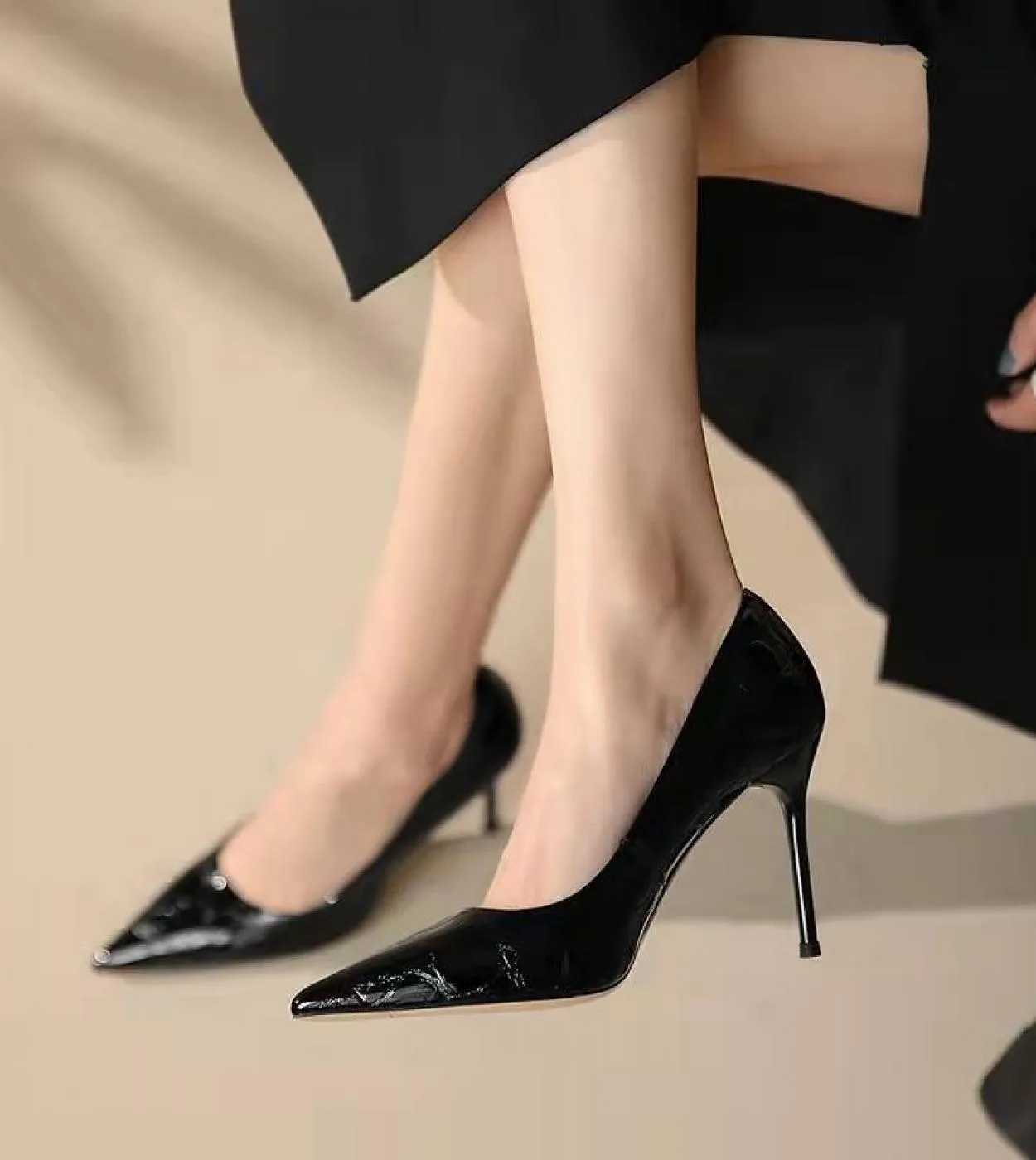 2022 Estate Nuovo Punta A Punta Tacchi Sottili Superficiale Singolo Scarpe Temperamento Vestito Ufficio Carriera Tacchi Alti Zap