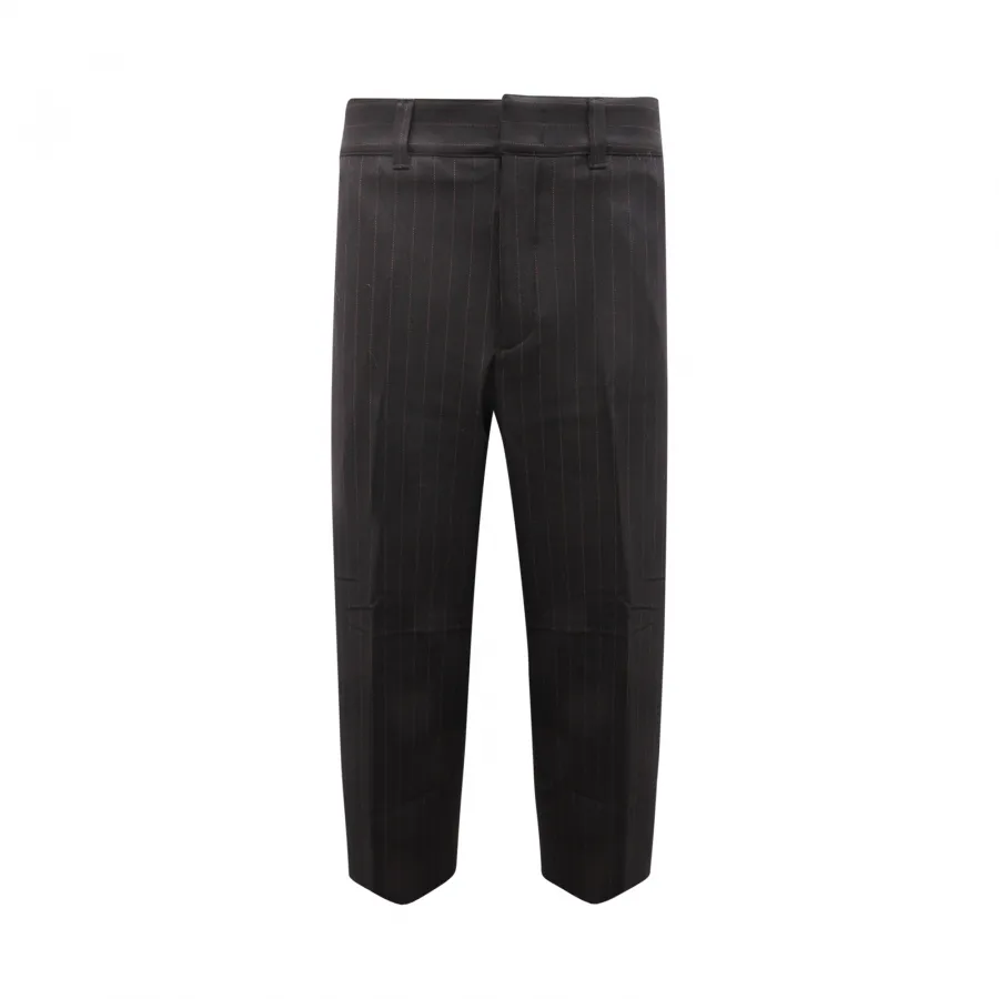9896AV PANTALONE DONNA DEPARTMENT 5 WOMAN PINSTRIPE TROUSERS BLACK