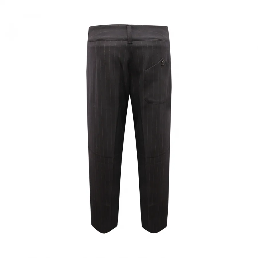 9896AV PANTALONE DONNA DEPARTMENT 5 WOMAN PINSTRIPE TROUSERS BLACK