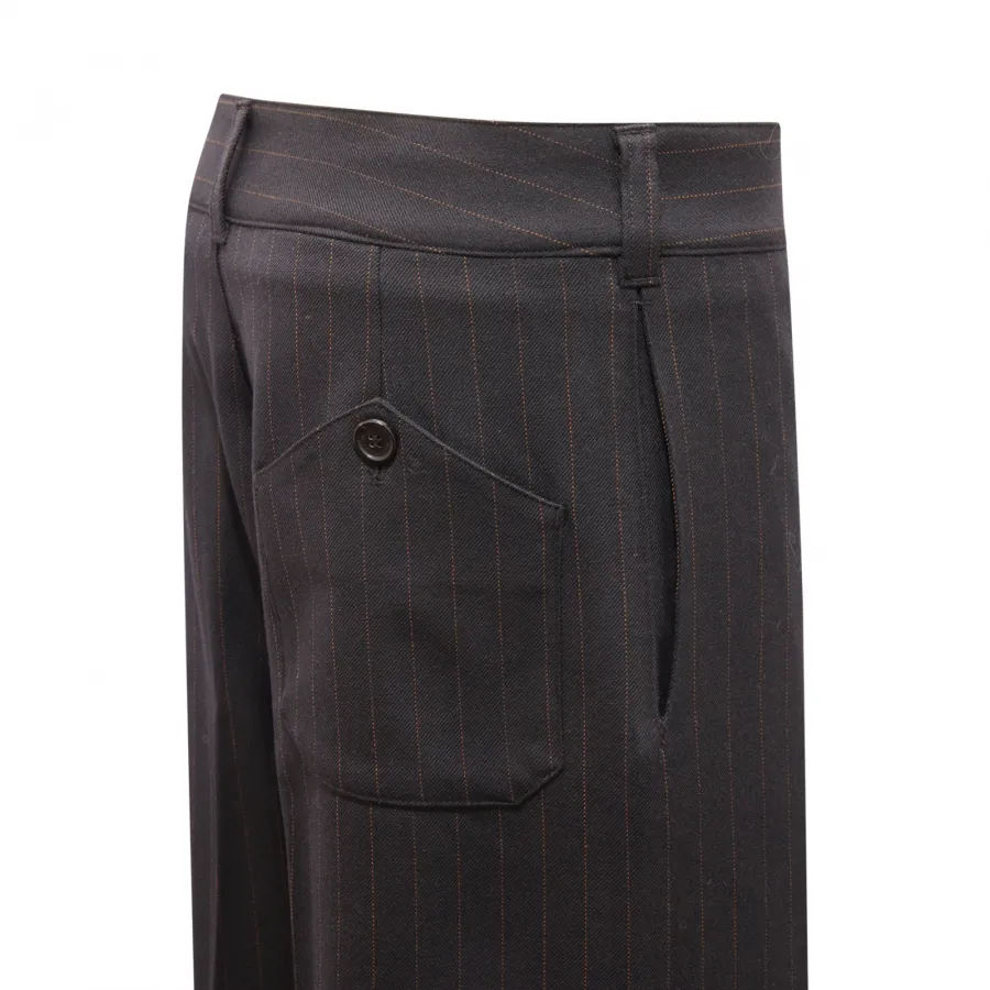 9896AV PANTALONE DONNA DEPARTMENT 5 WOMAN PINSTRIPE TROUSERS BLACK