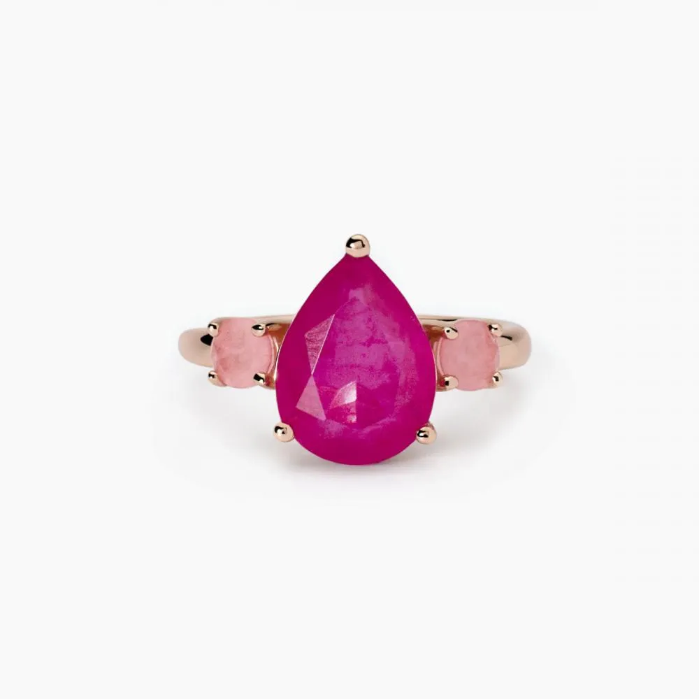 Anello con fusion stone rosa    Santorini