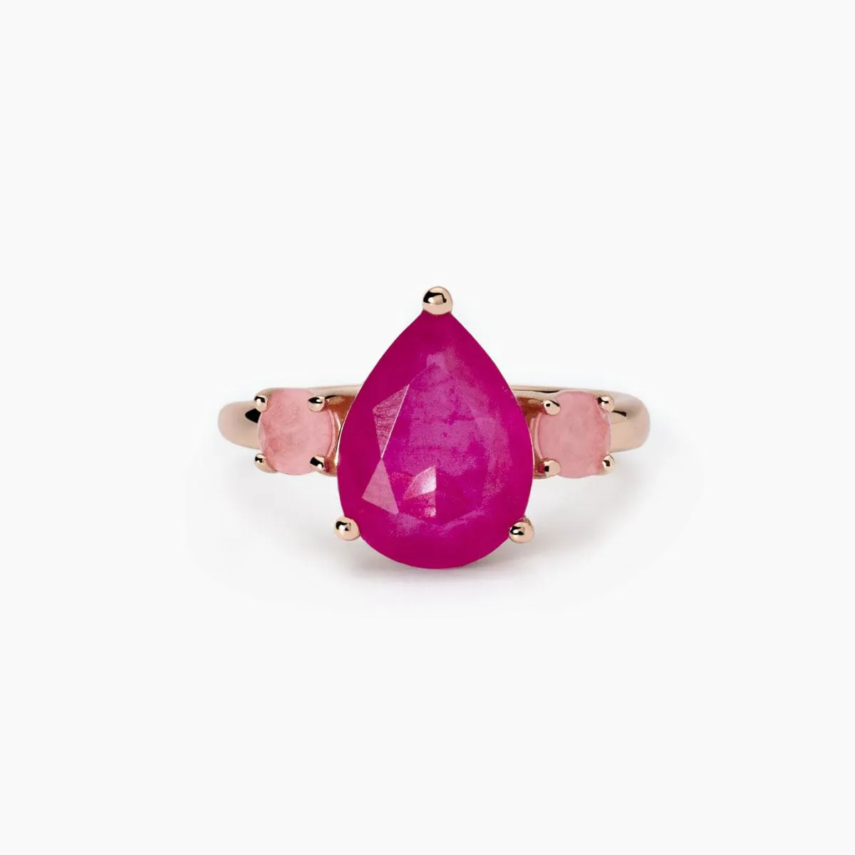 Anello con fusion stone rosa    Santorini