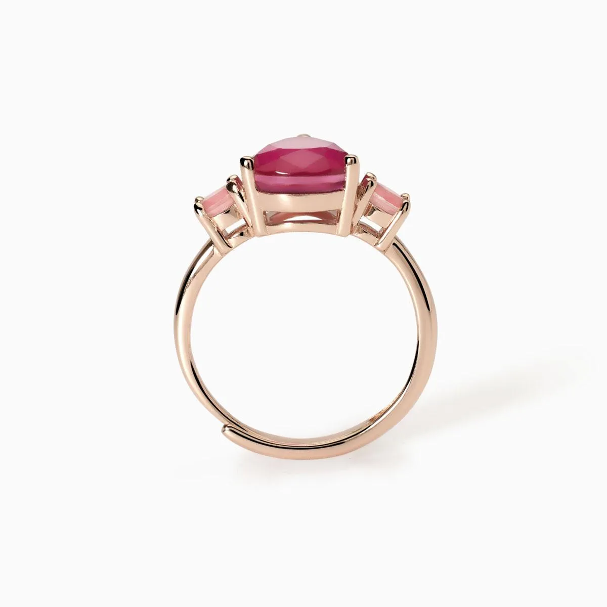 Anello con fusion stone rosa    Santorini