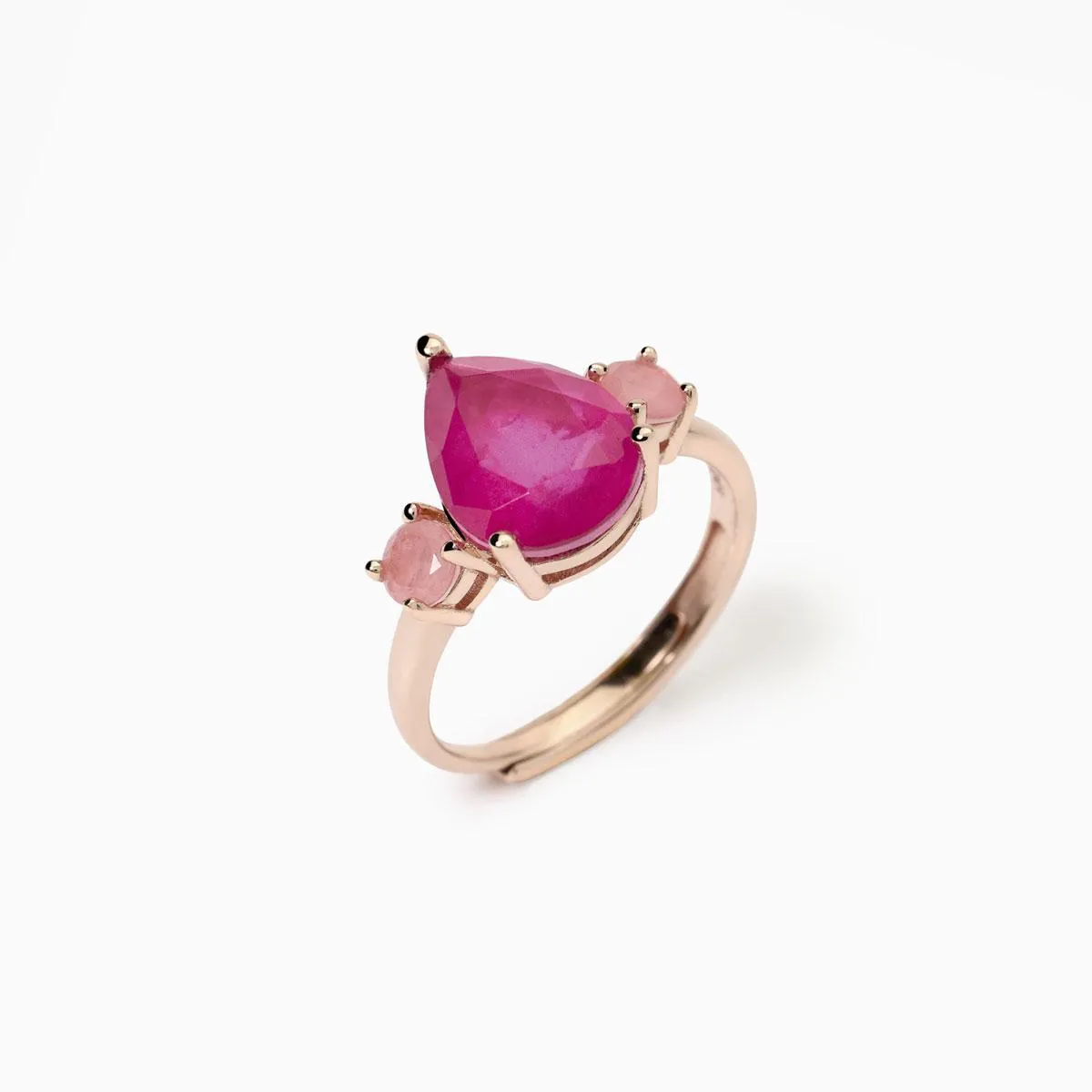 Anello con fusion stone rosa    Santorini