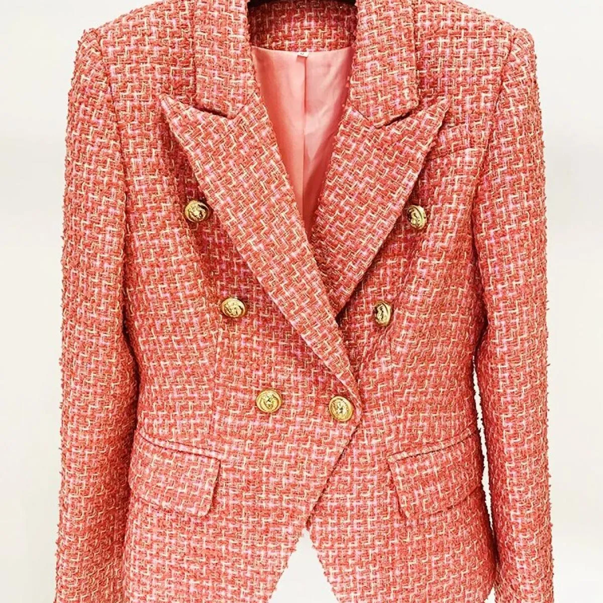 Blazer Designer Tweed Feminino Blazer Tweed monopetto di alta qualità 2023