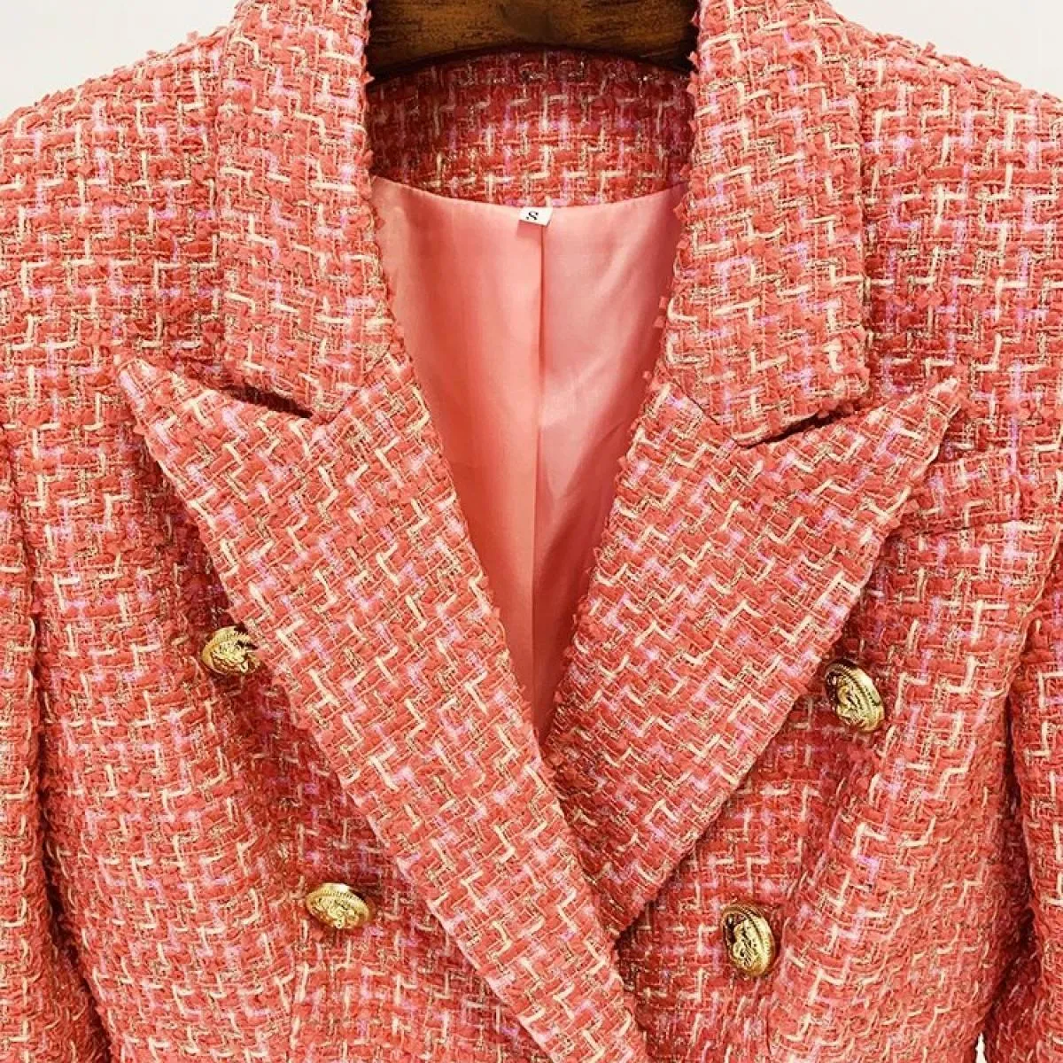 Blazer Designer Tweed Feminino Blazer Tweed monopetto di alta qualità 2023