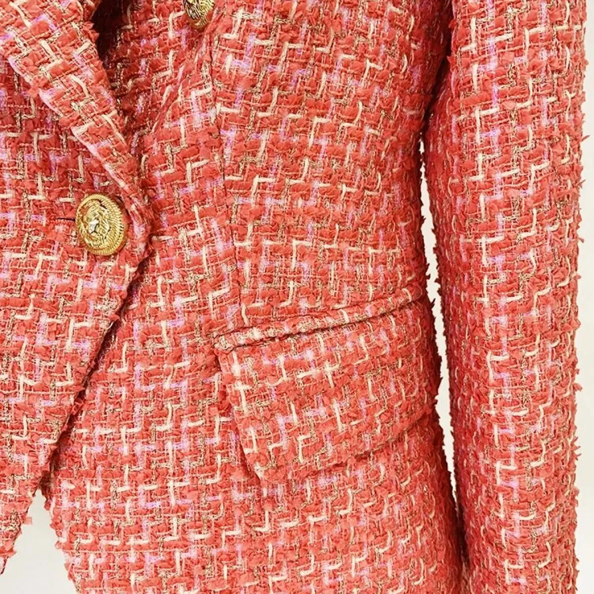 Blazer Designer Tweed Feminino Blazer Tweed monopetto di alta qualità 2023