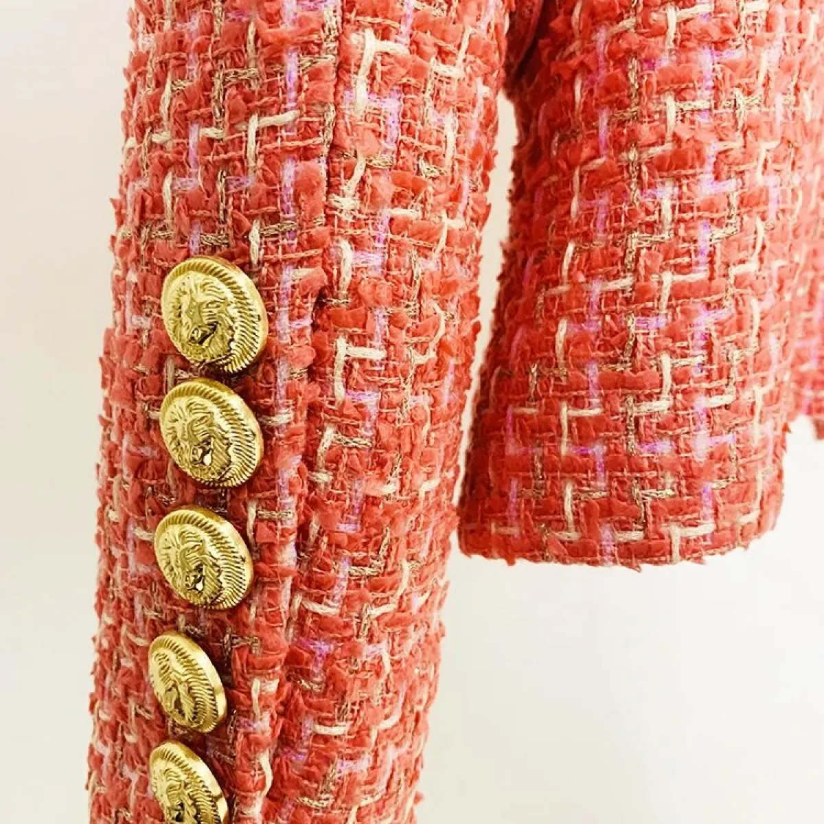 Blazer Designer Tweed Feminino Blazer Tweed monopetto di alta qualità 2023