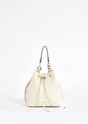 Borsa a secchiello in similpelle con catena