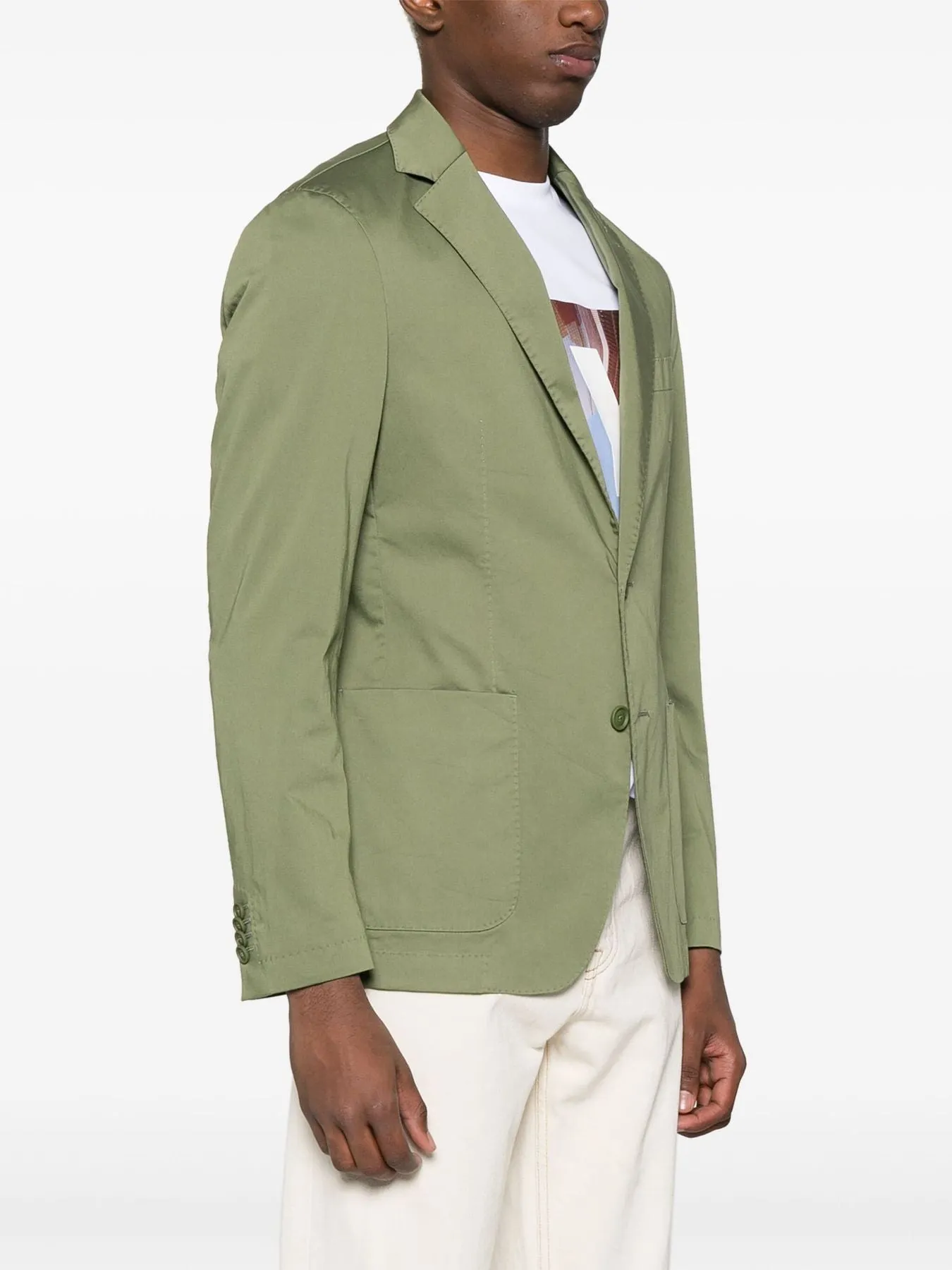 Boss Giacca Verde Monopetto in Cotone