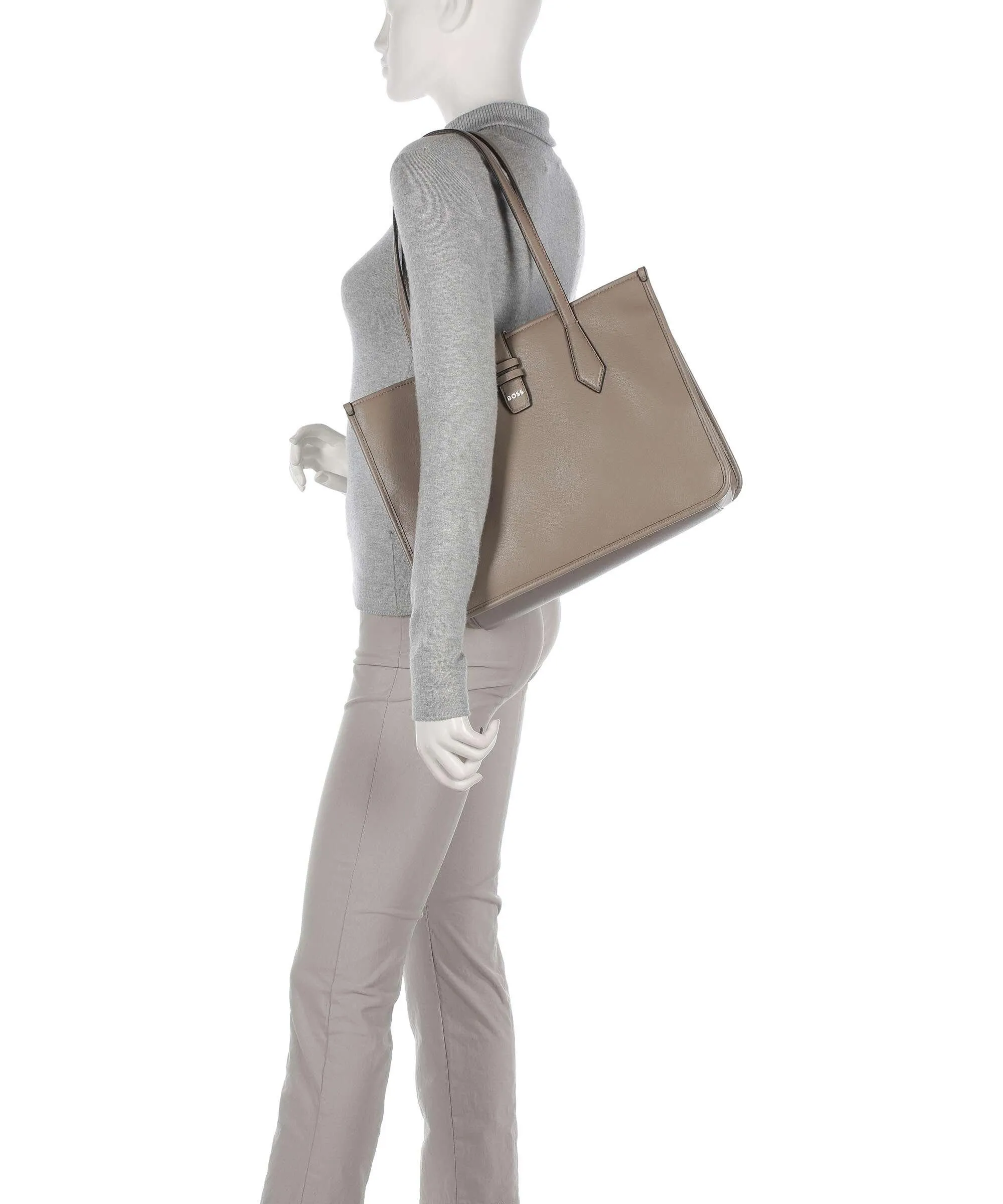  BOSS Maddie Borsa shopper pelle sintetica beige  