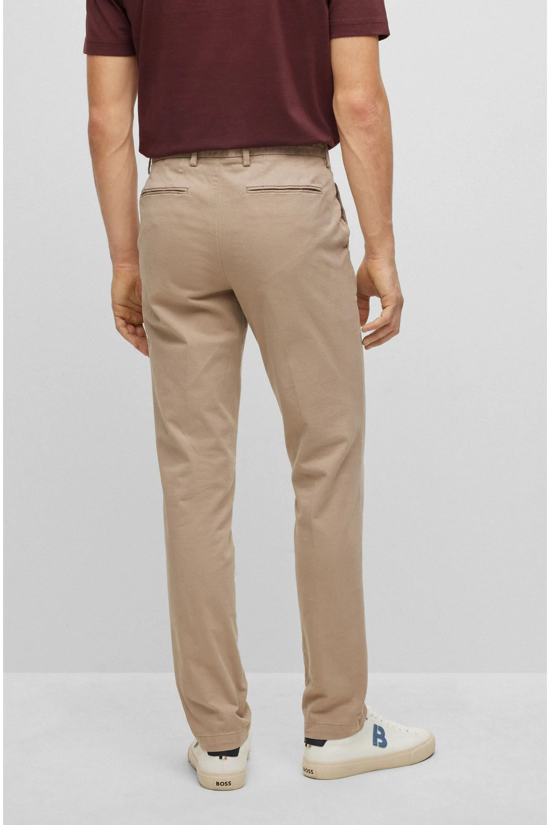 BOSS Vestibilità attillata / Slim - Pantaloni chino in gabardine elasticizzato in cotone