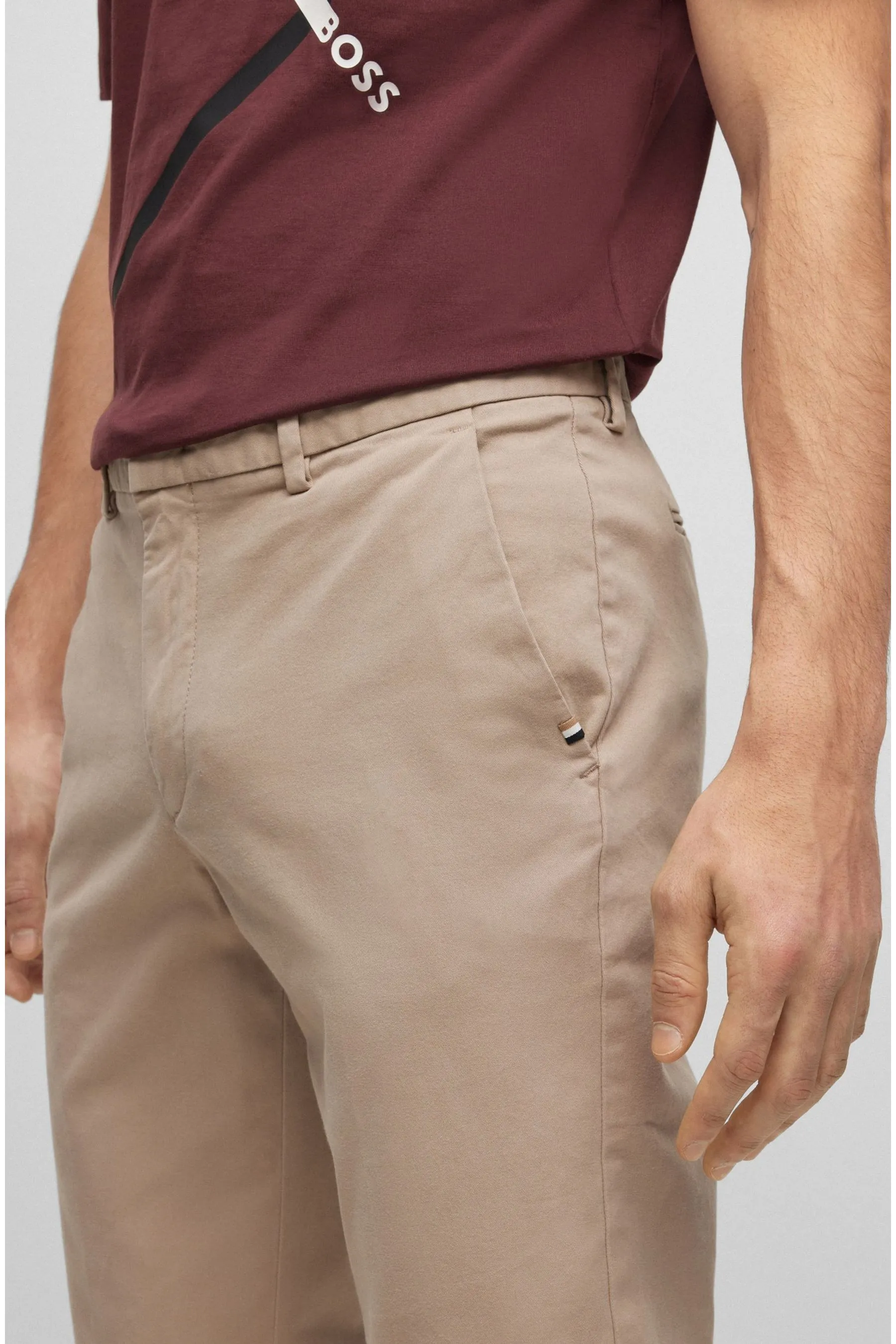 BOSS Vestibilità attillata / Slim - Pantaloni chino in gabardine elasticizzato in cotone