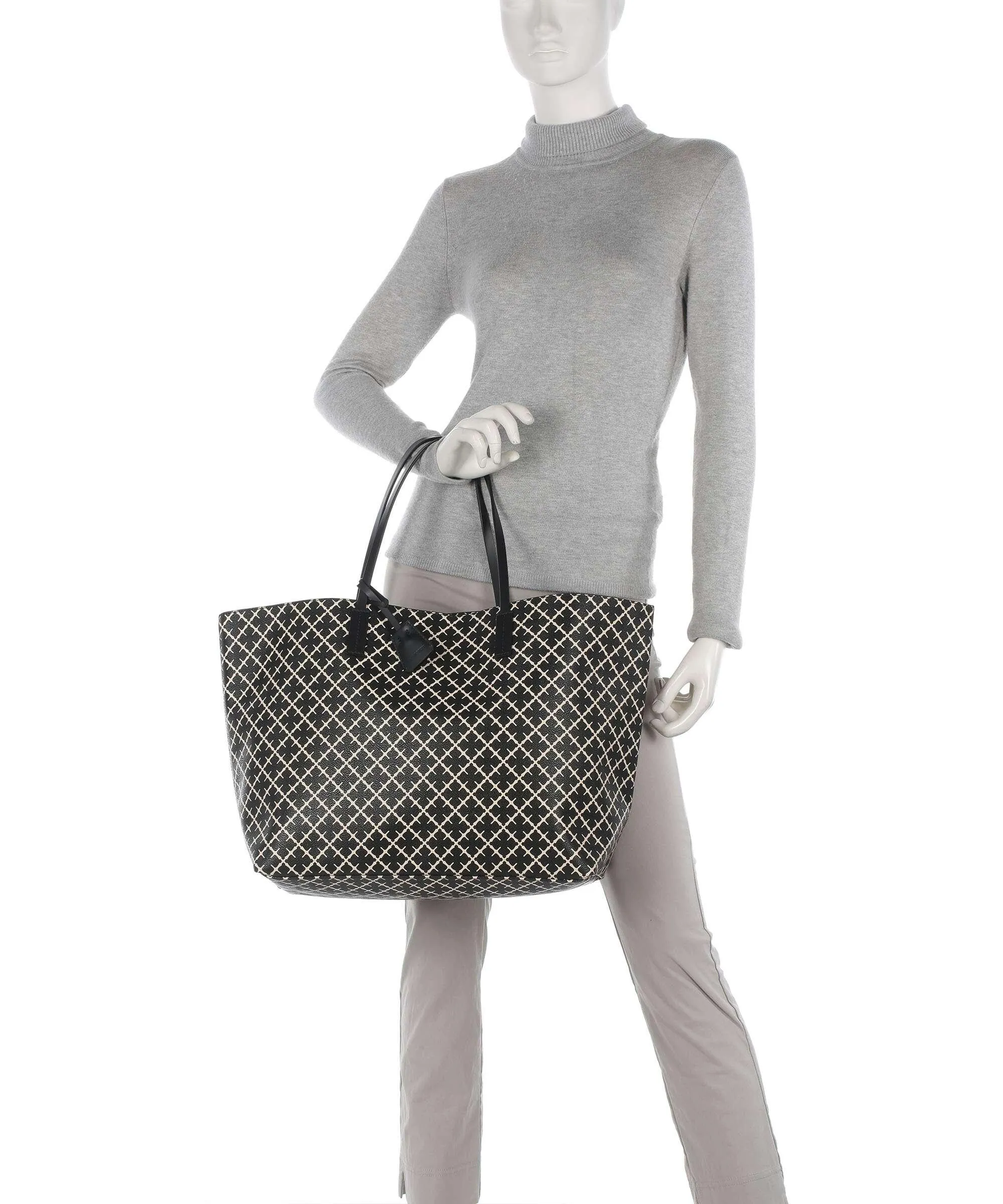  by Malene Birger Abi Borsa shopper pelle sintetica nero/beige  