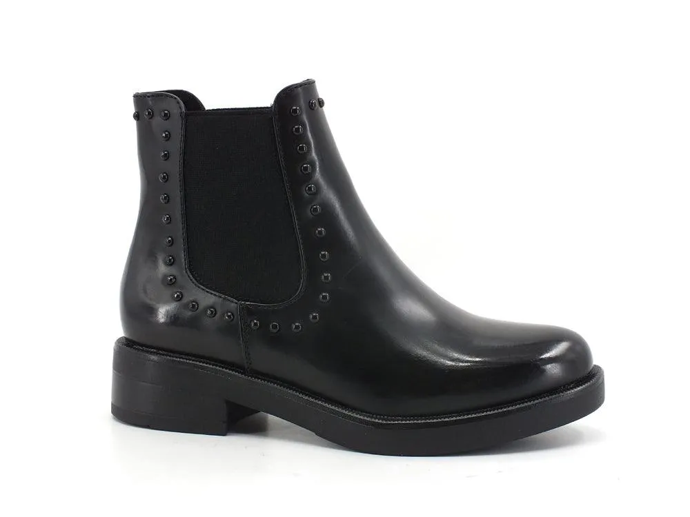 CAFENOIR Stivaletto Polacco Elastici Borchie Nero EA9640