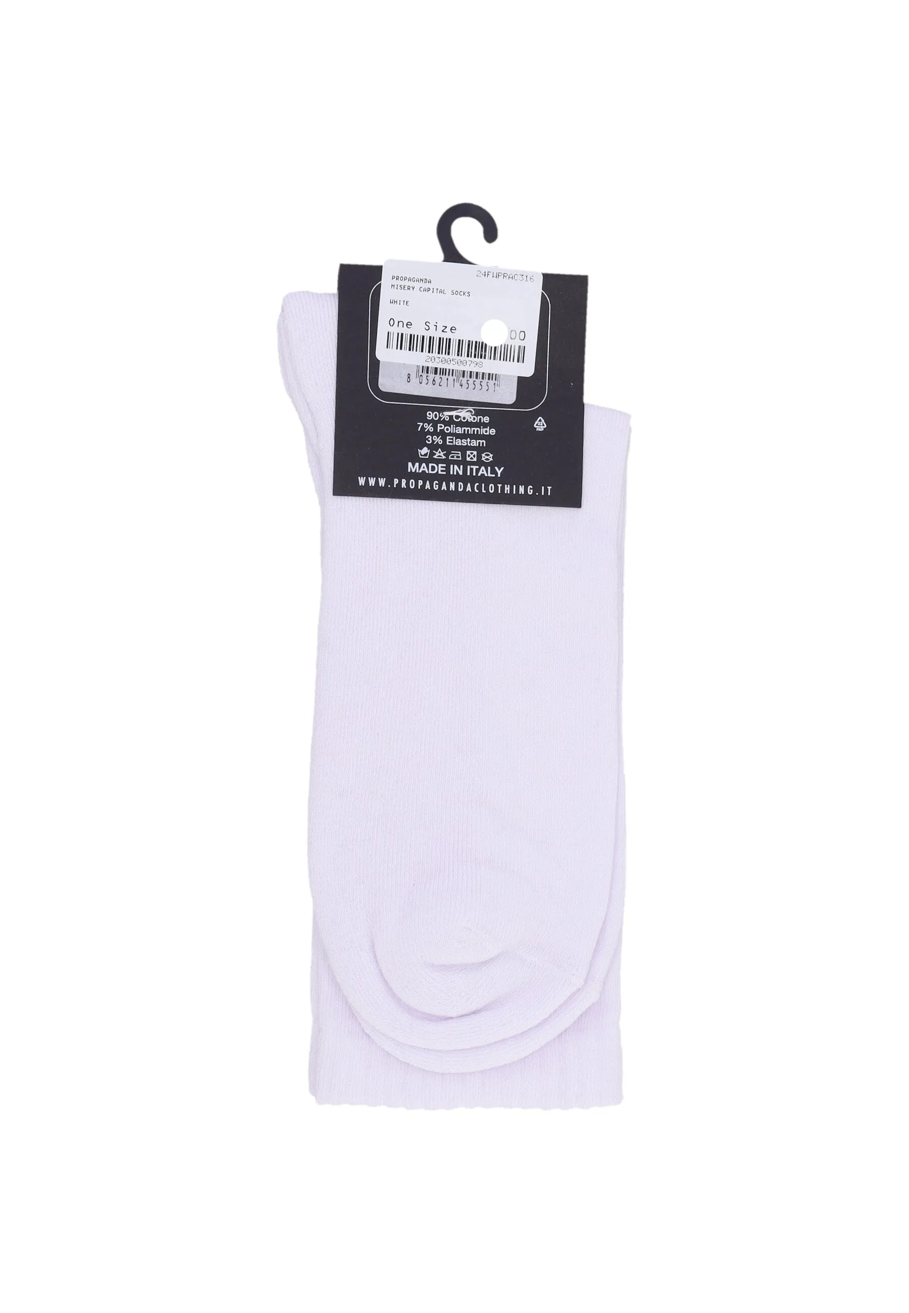 Calza Media Unisex Misery Capital Socks White