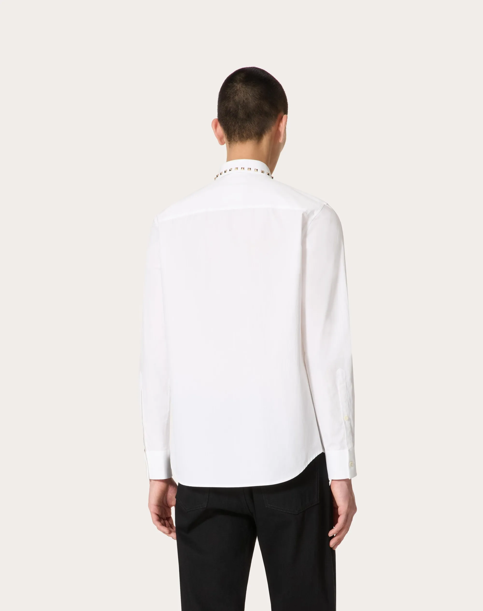CAMICIA MANICA LUNGA IN COTONE CON BORCHIE BLACK UNTITLED SUL COLLETTO