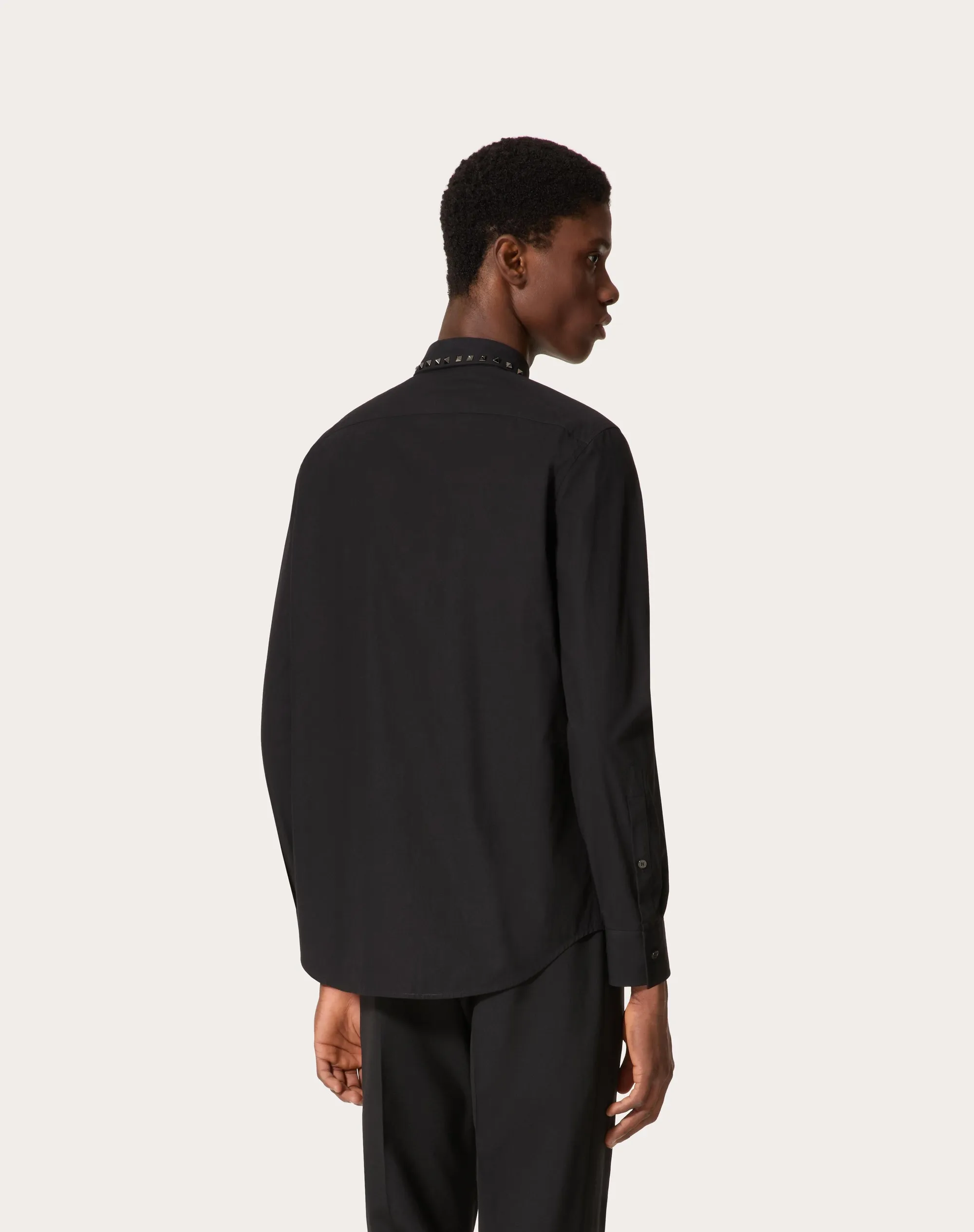 CAMICIA MANICA LUNGA IN COTONE CON BORCHIE BLACK UNTITLED SUL COLLETTO