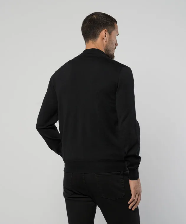 Canali Cardigan nero in lana MK00077C0022
