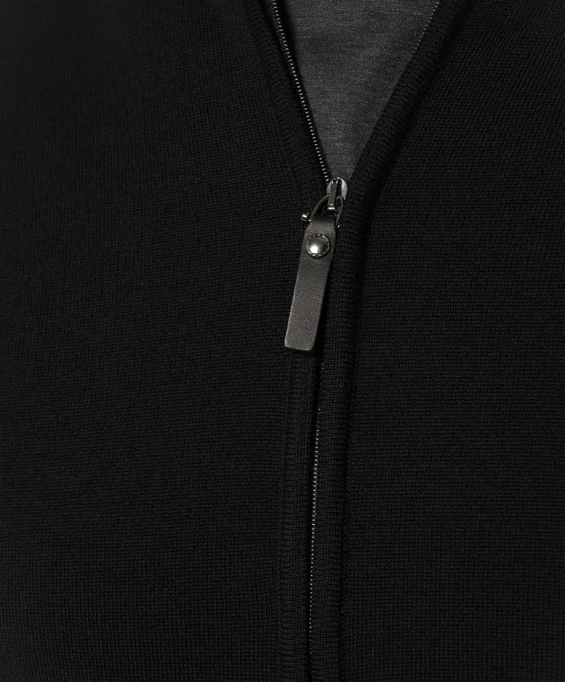 Canali Cardigan nero in lana MK00077C0022
