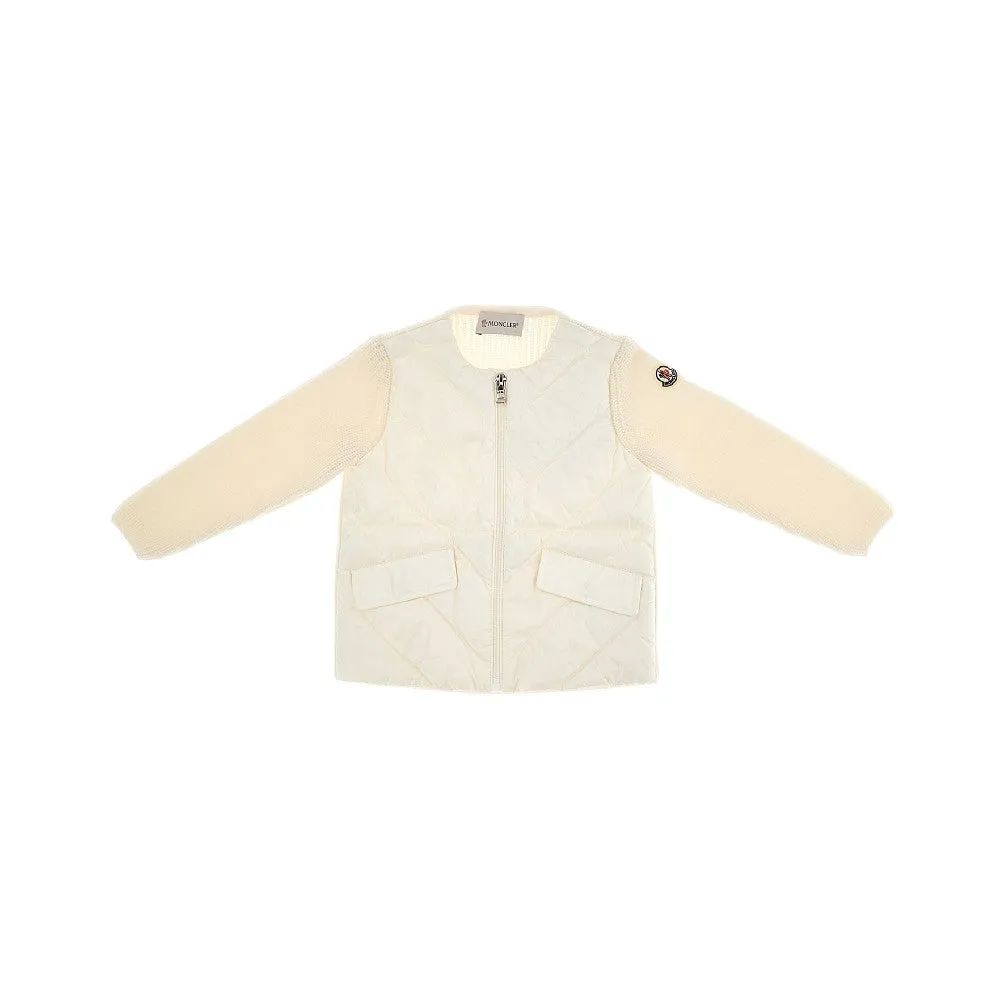 Cardigan full-zip in lana e nylon
