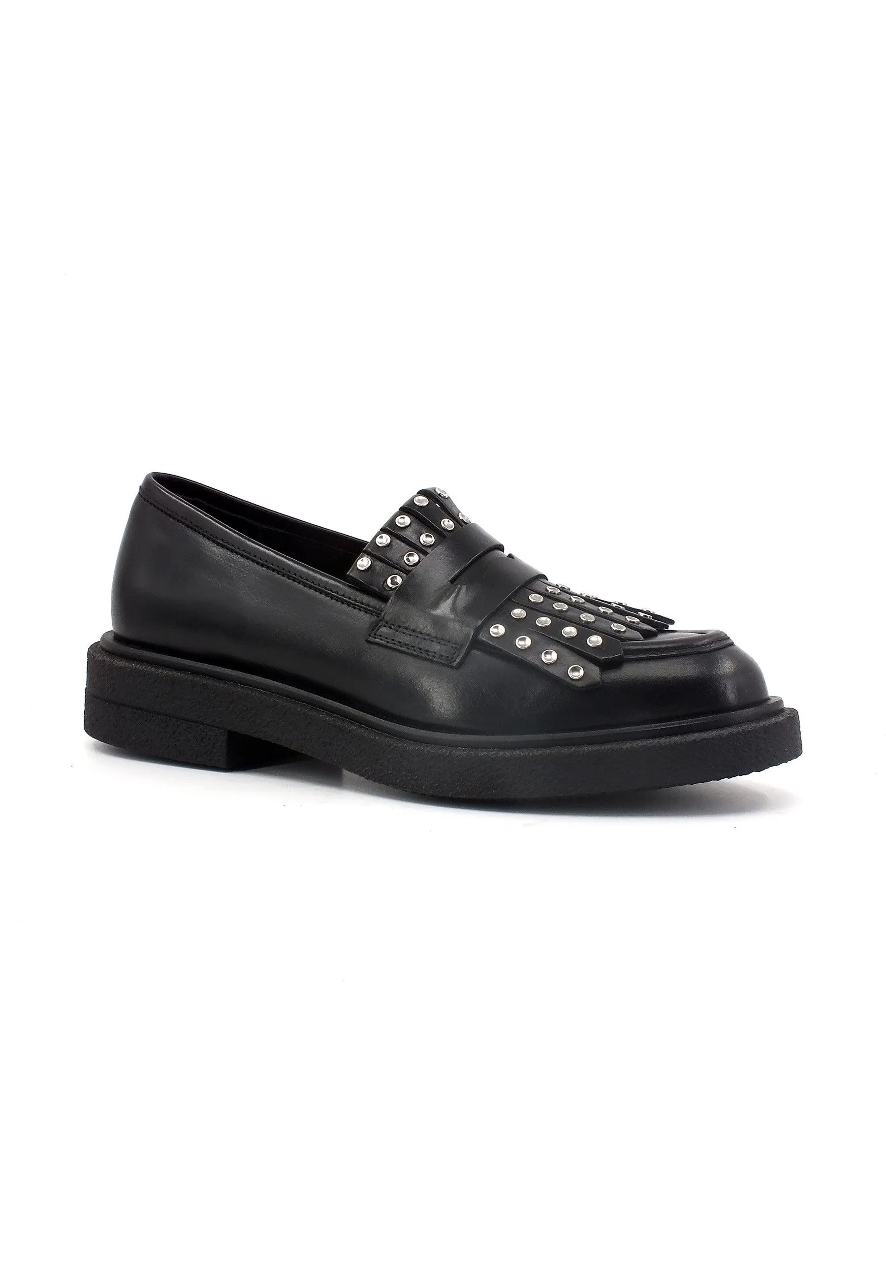 CARMENS Brook Fringe Mocassino Borchie Donna Nero 52201