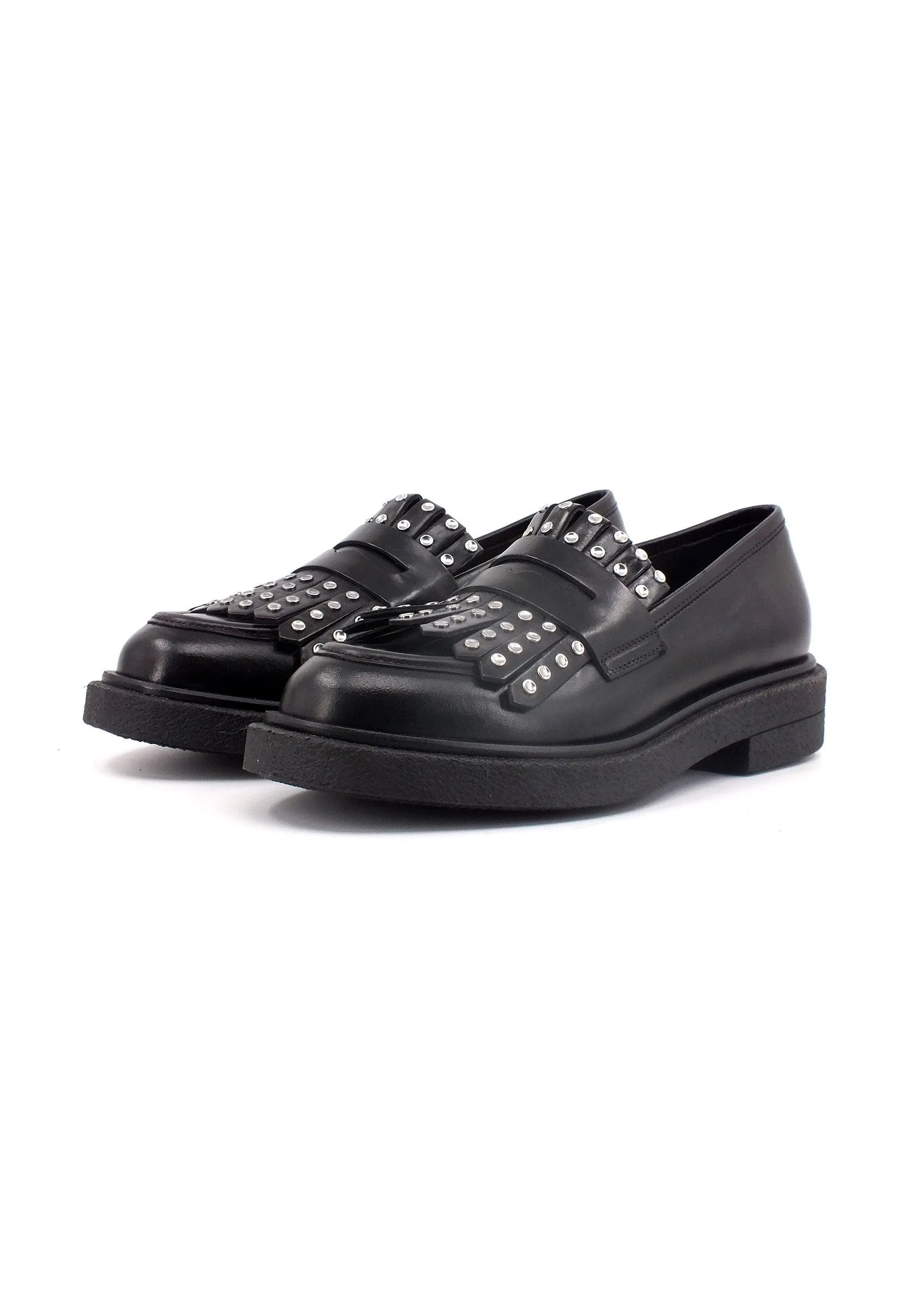 CARMENS Brook Fringe Mocassino Borchie Donna Nero 52201