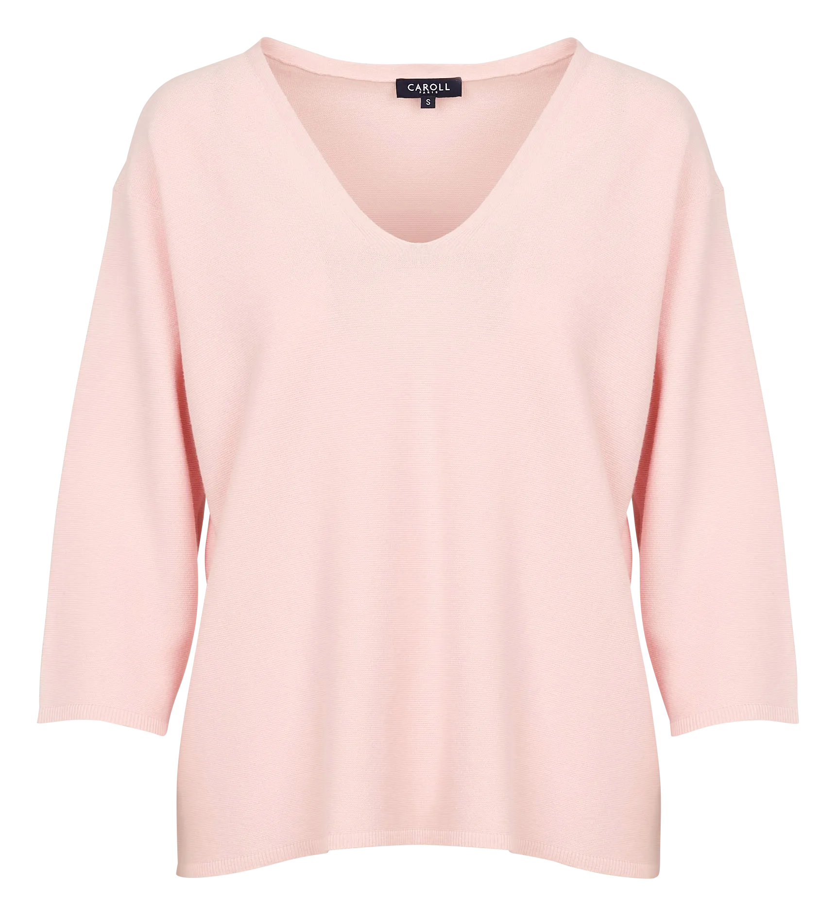  CAROLL   MBOBBY - Maglione ampio scollo a V in cotone | Rosa