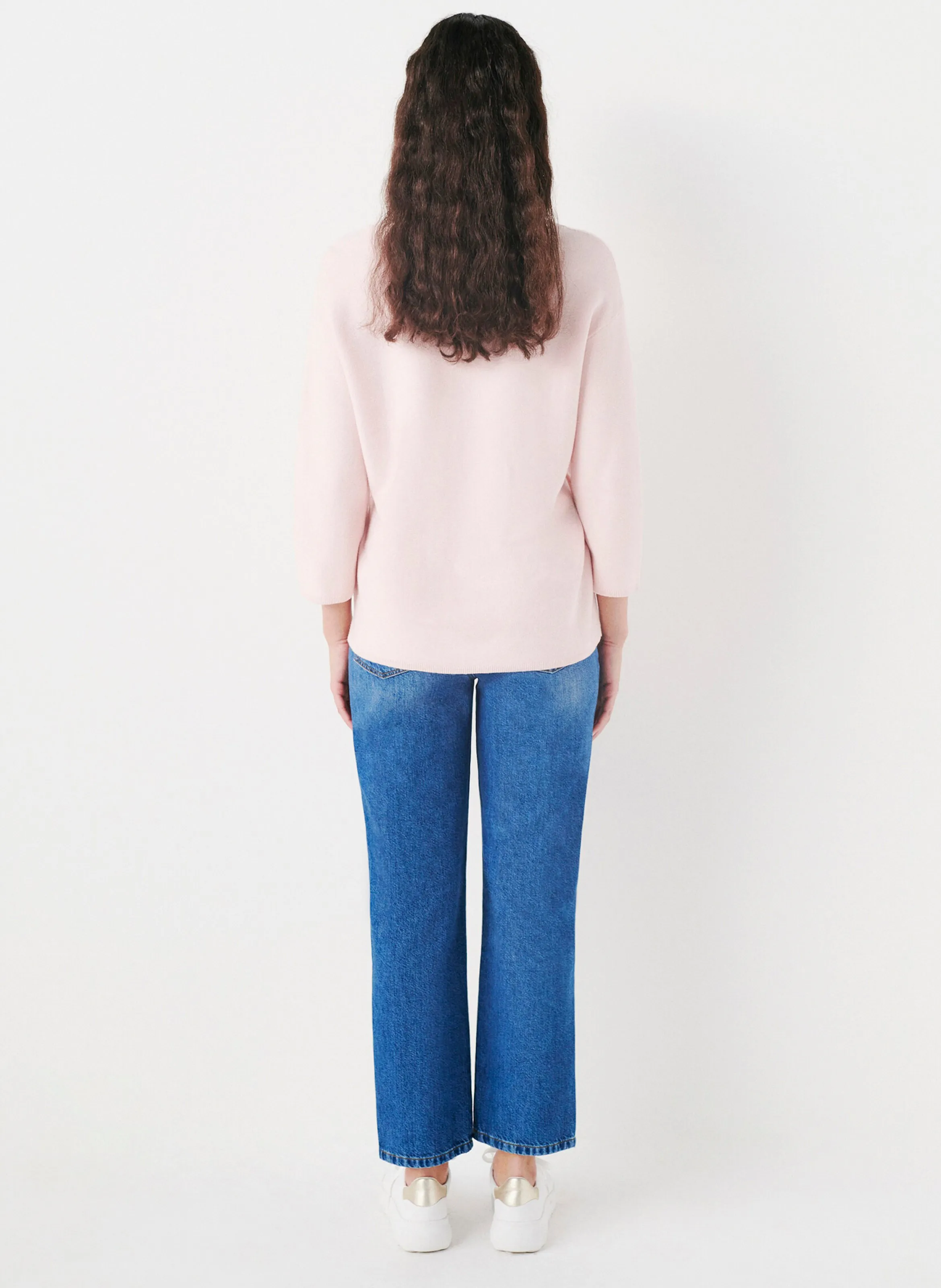  CAROLL   MBOBBY - Maglione ampio scollo a V in cotone | Rosa