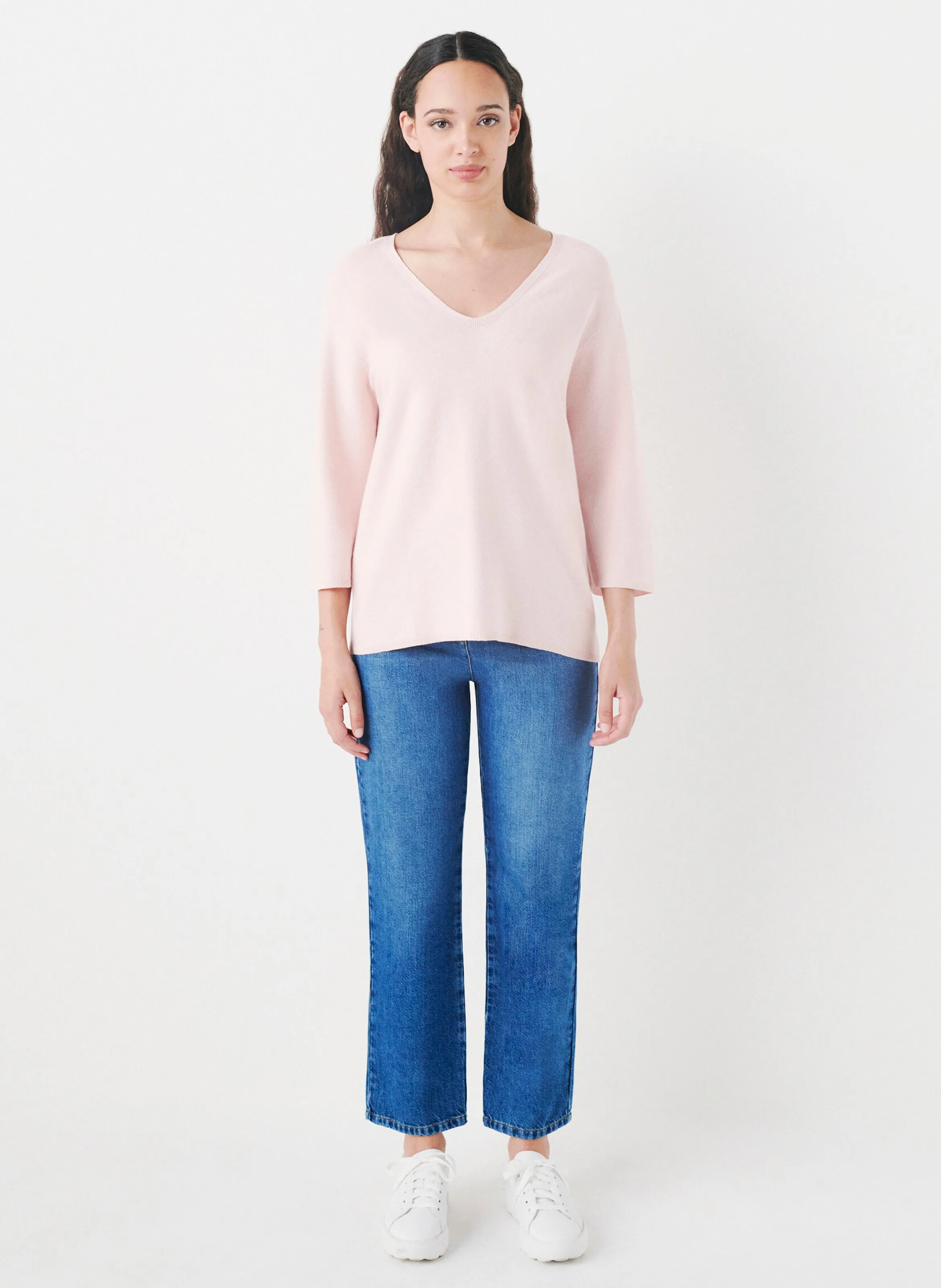  CAROLL   MBOBBY - Maglione ampio scollo a V in cotone | Rosa