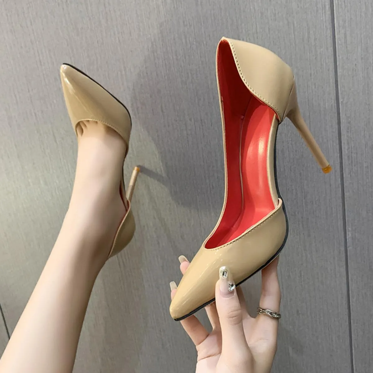 Classico nero tacchi alti scarpe donna pompe 810 cm Tacones punta a punta tacchi a spillo Talon Femme scarpe da sposa scarpe per