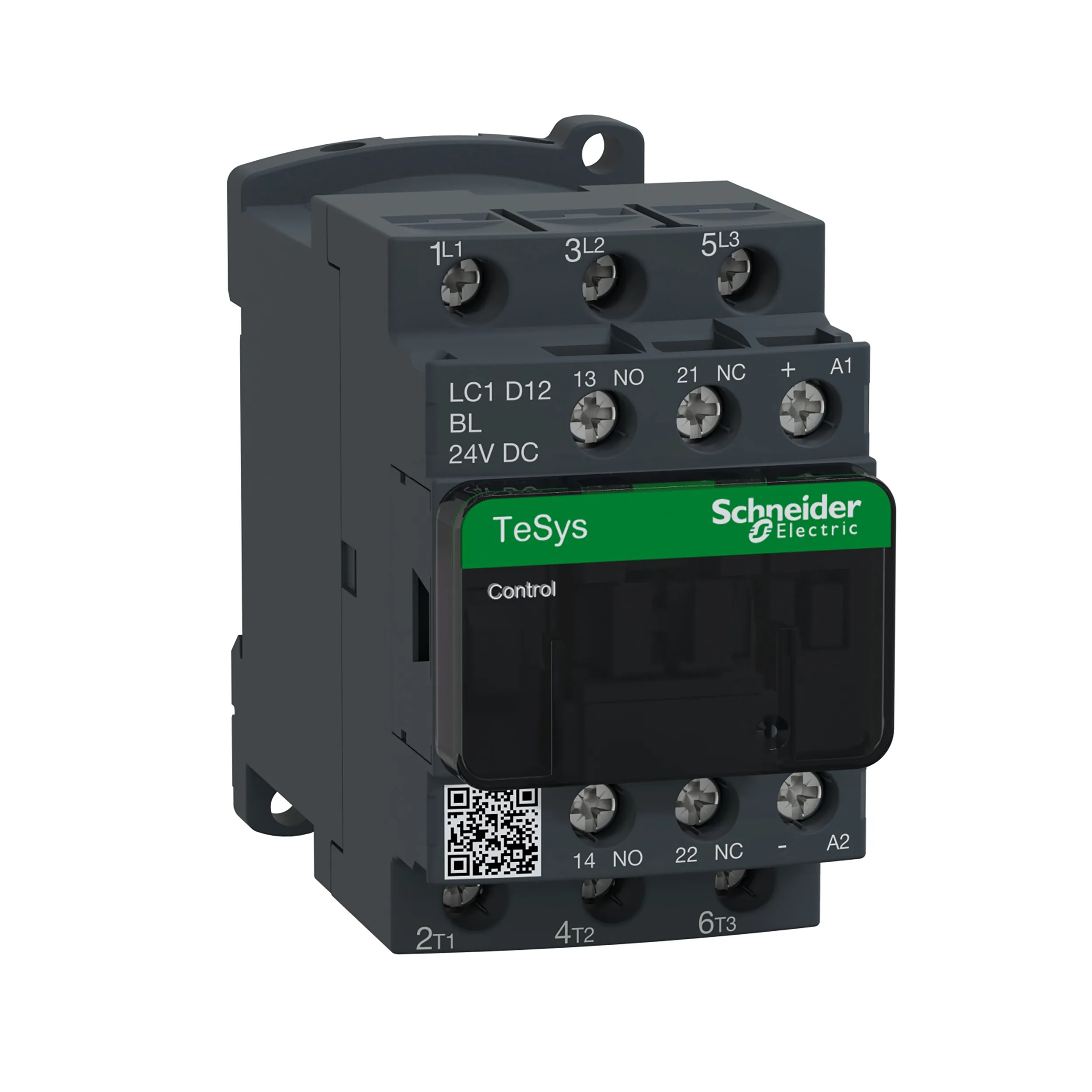 Contattore Schneider Electric, serie LC1D, 3 poli, 3 NA, 12 A, 5,5 kW, bobina 24 V c.c.