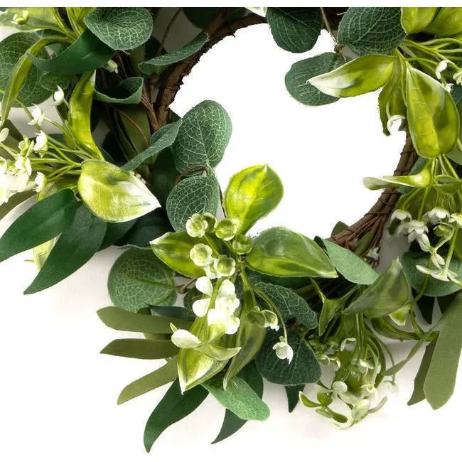 Corona decorativa per candela verde 28 cm