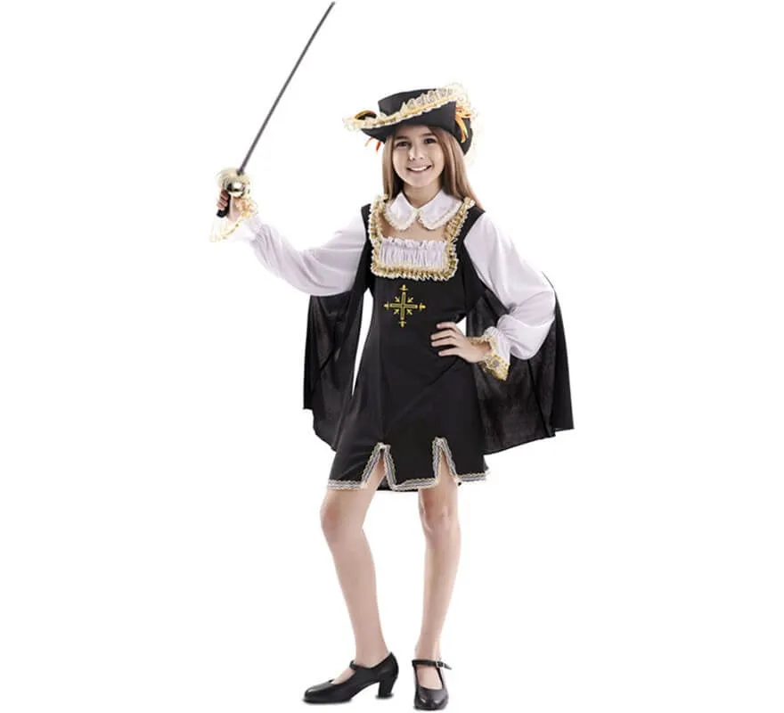 Costume da moschettiere blu per bambina