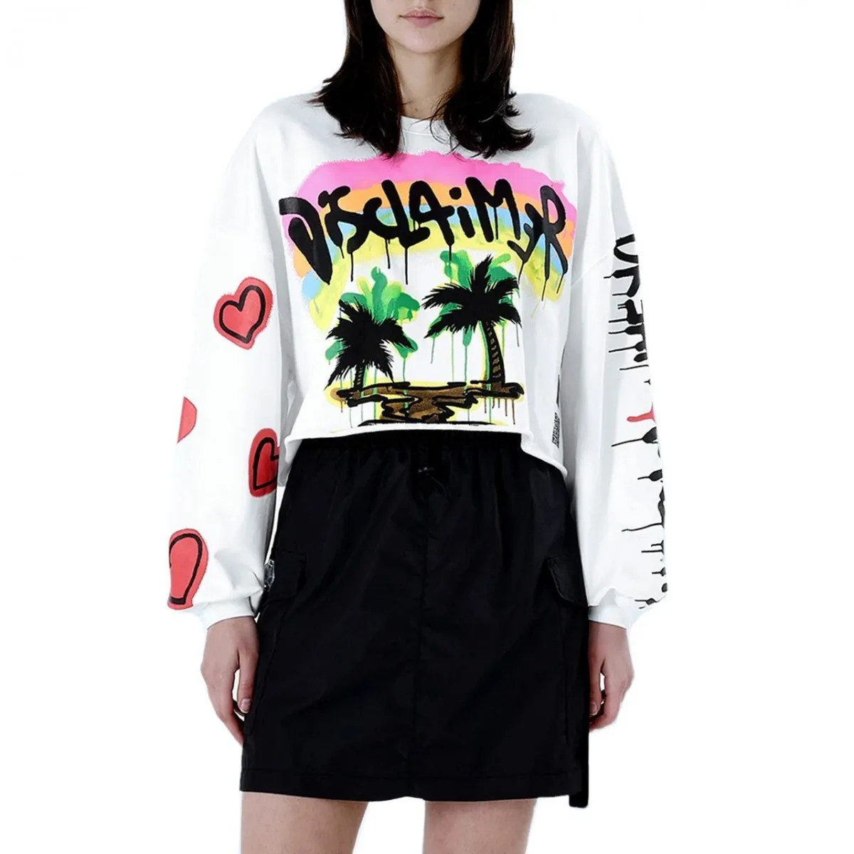 Cropped Sweatshirt, Bianco