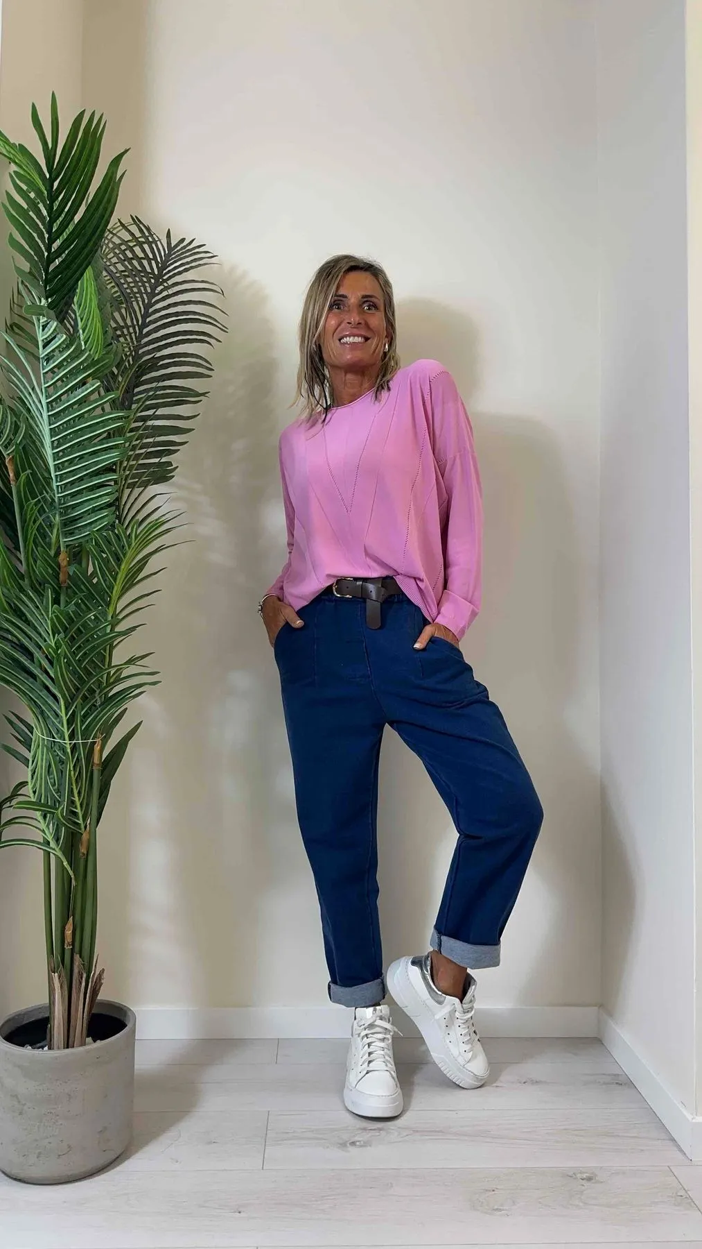 DAFNE - AL0705P26 - MAGLIA 67%VISCOSA FLUIDACON MOTIVO CANALATURA
