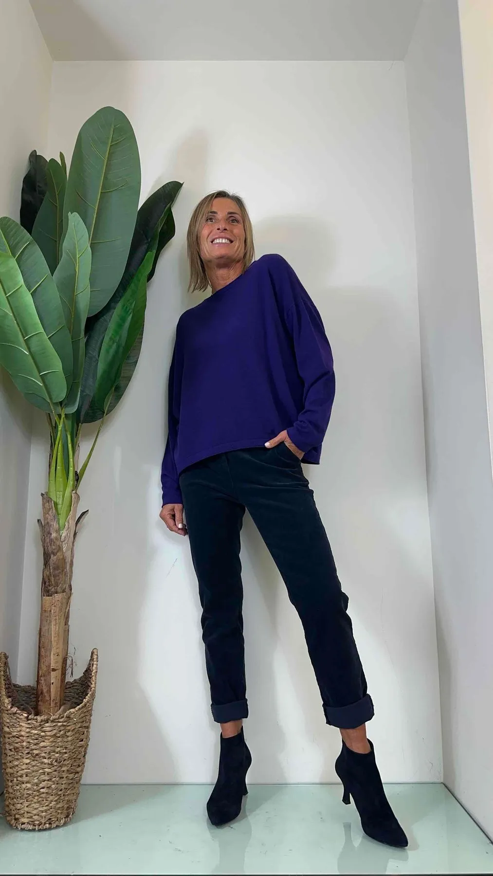 DAFNE - MA1179P25 - MAGLIA VISCOSA SCATOLA CON ORLINO FIT AMPIO
