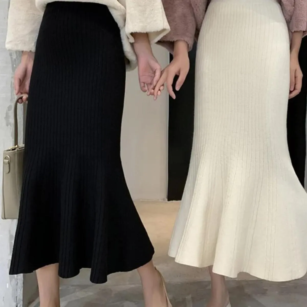 Elegant Long Knitted Skirts  Long Knitted Fashion Skirts  Skirts Womens Knitted Long  Skirts