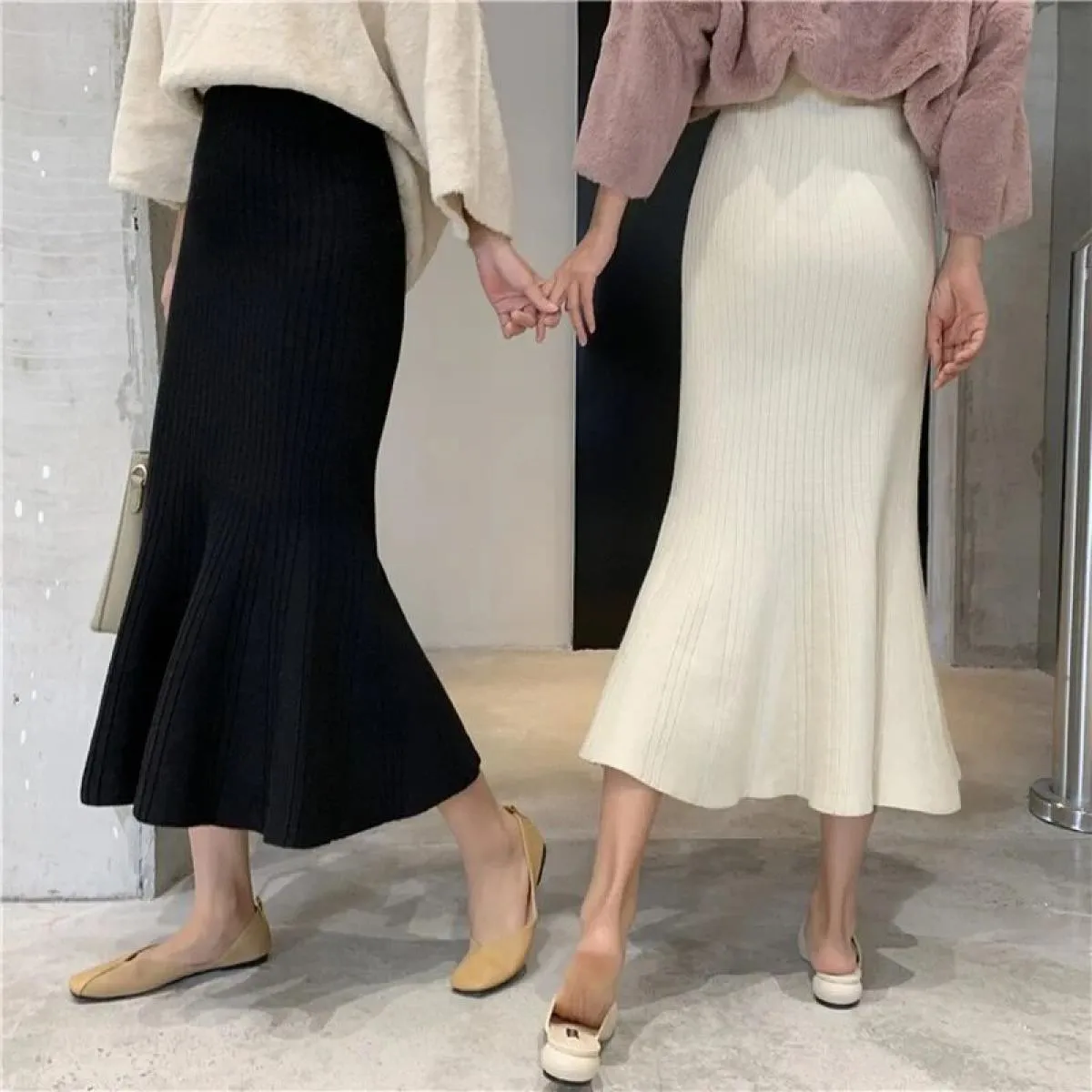 Elegant Long Knitted Skirts  Long Knitted Fashion Skirts  Skirts Womens Knitted Long  Skirts