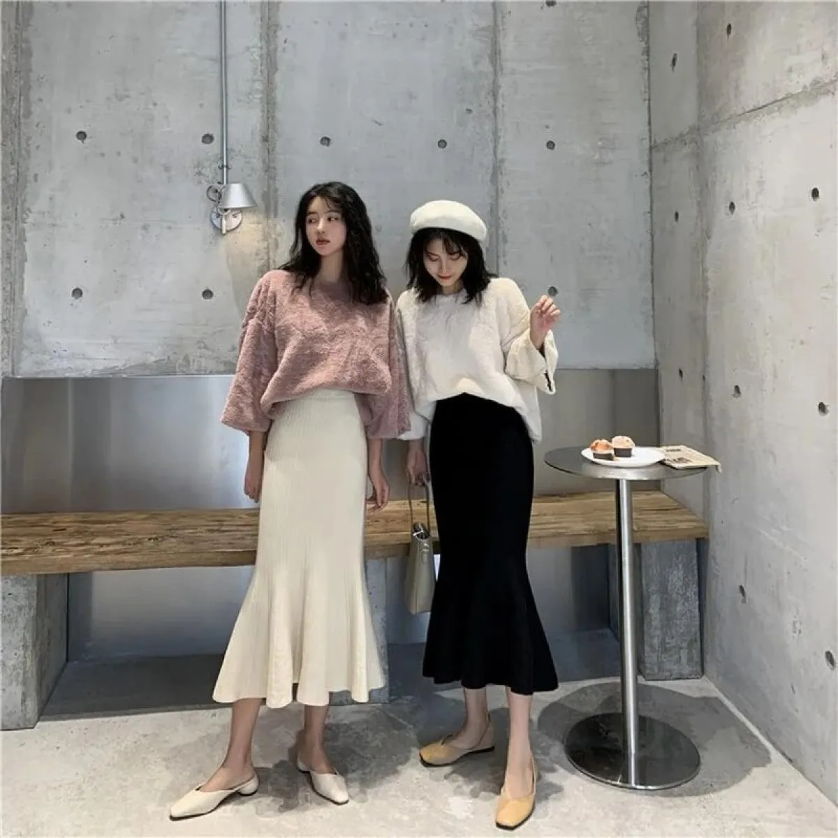 Elegant Long Knitted Skirts  Long Knitted Fashion Skirts  Skirts Womens Knitted Long  Skirts