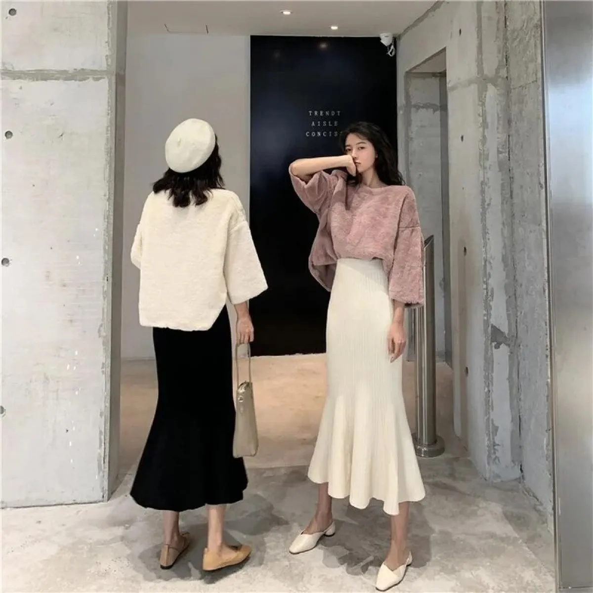 Elegant Long Knitted Skirts  Long Knitted Fashion Skirts  Skirts Womens Knitted Long  Skirts