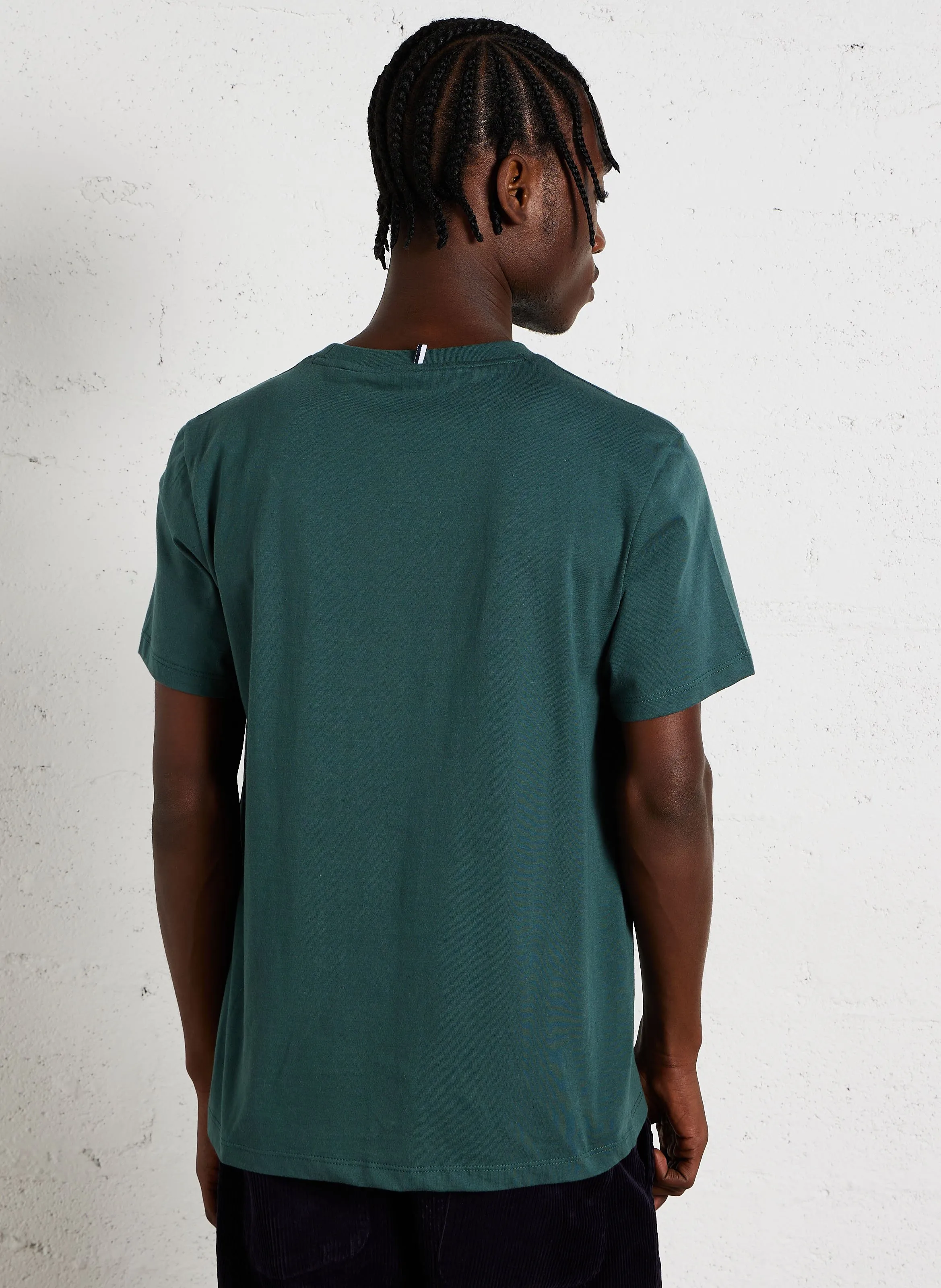  FAGUO   ARCY - Abito corto collo classico con bottoni in cotone | Verde