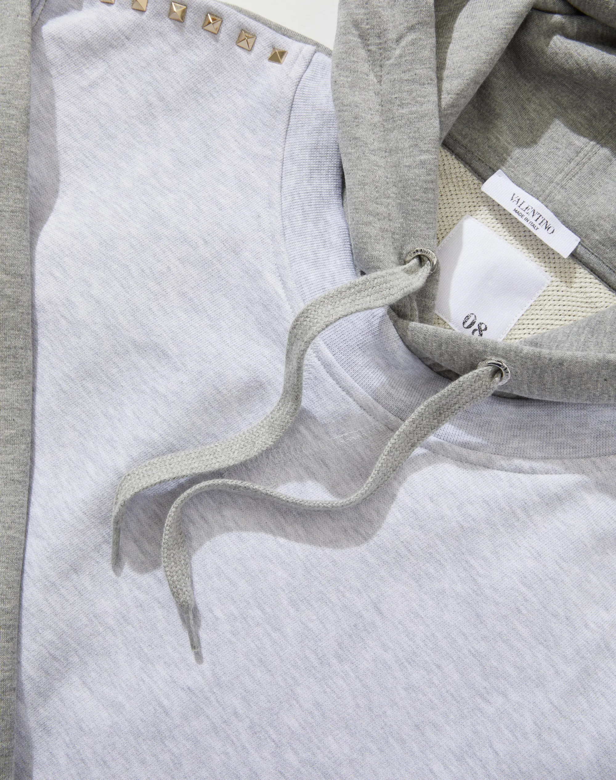 FELPA IN COTONE CON CAPPUCCIO E BORCHIE ROCKSTUD UNTITLED