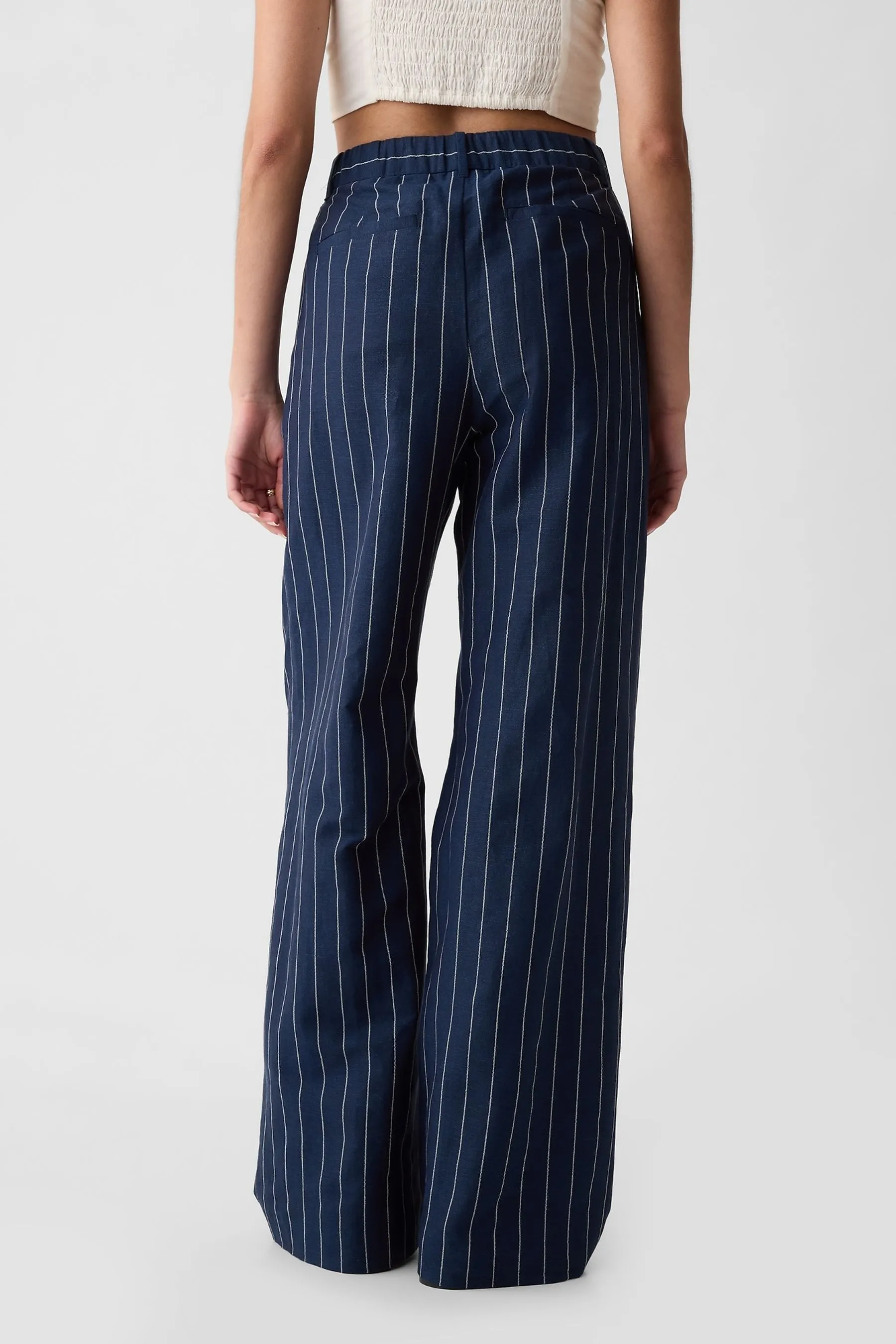 Gap - Pantaloni a vita alta in lino e cotone