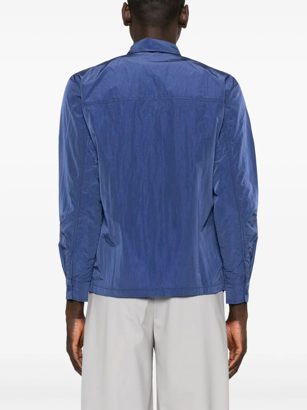 Giacca-camicia con stampa in blu di Rains - unisex