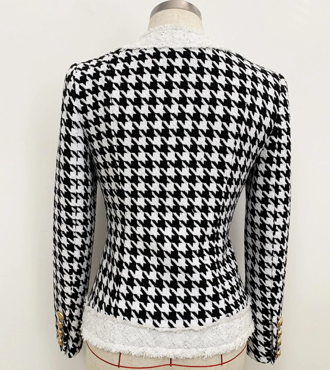 Giacca di design barocco autunno inverno più recente di alta qualità Giacca da donna in tweed con frange a blocchi di colore con