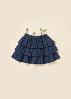 Gonna a balze in denim IANA