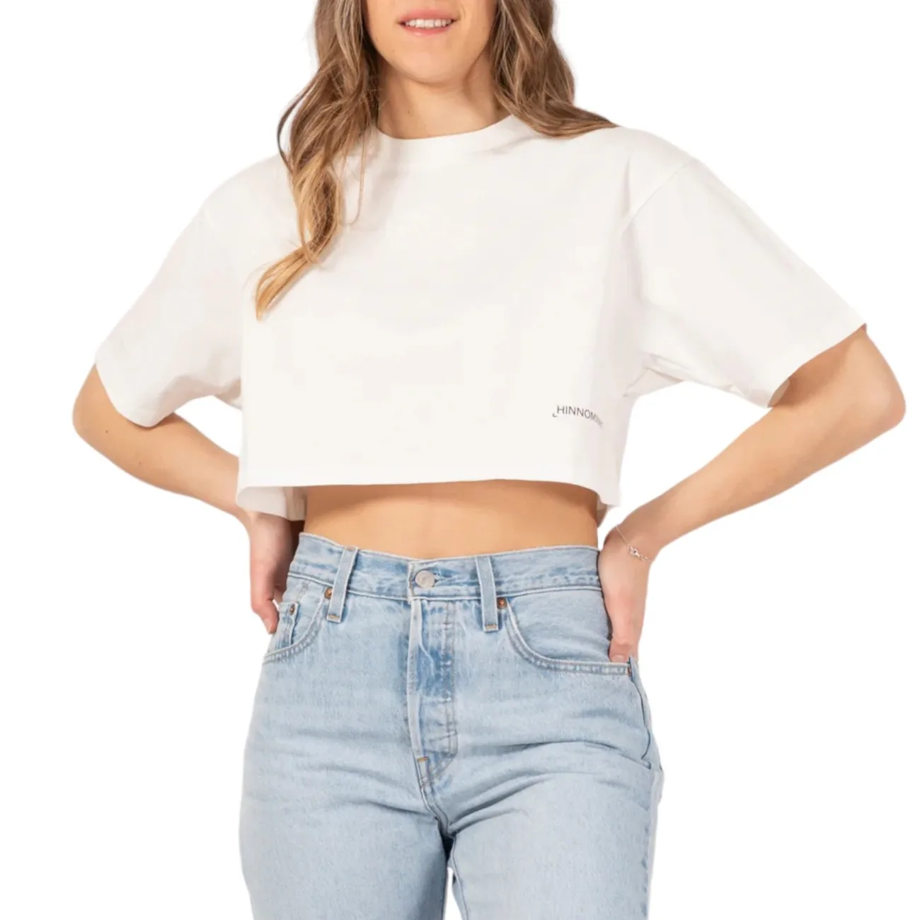 Hinnominate t-shirt cropped bianca