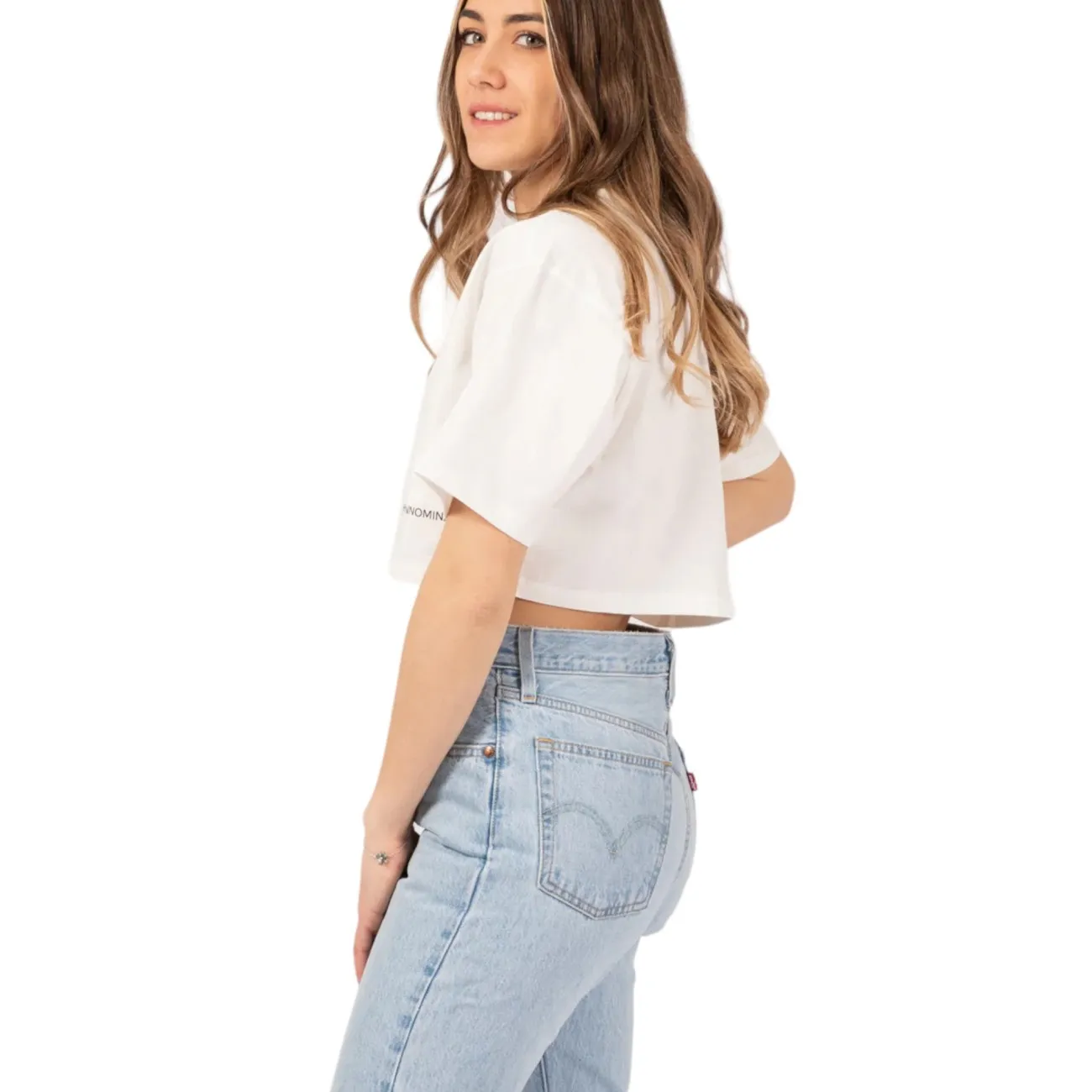 Hinnominate t-shirt cropped bianca