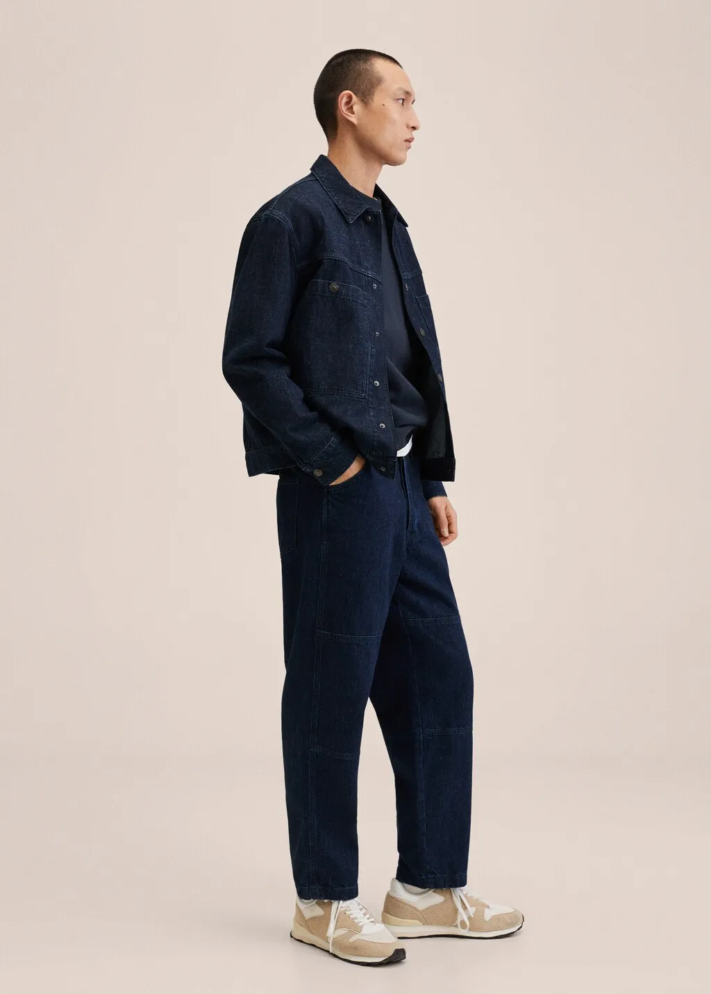 Jeans tapered loose cropped